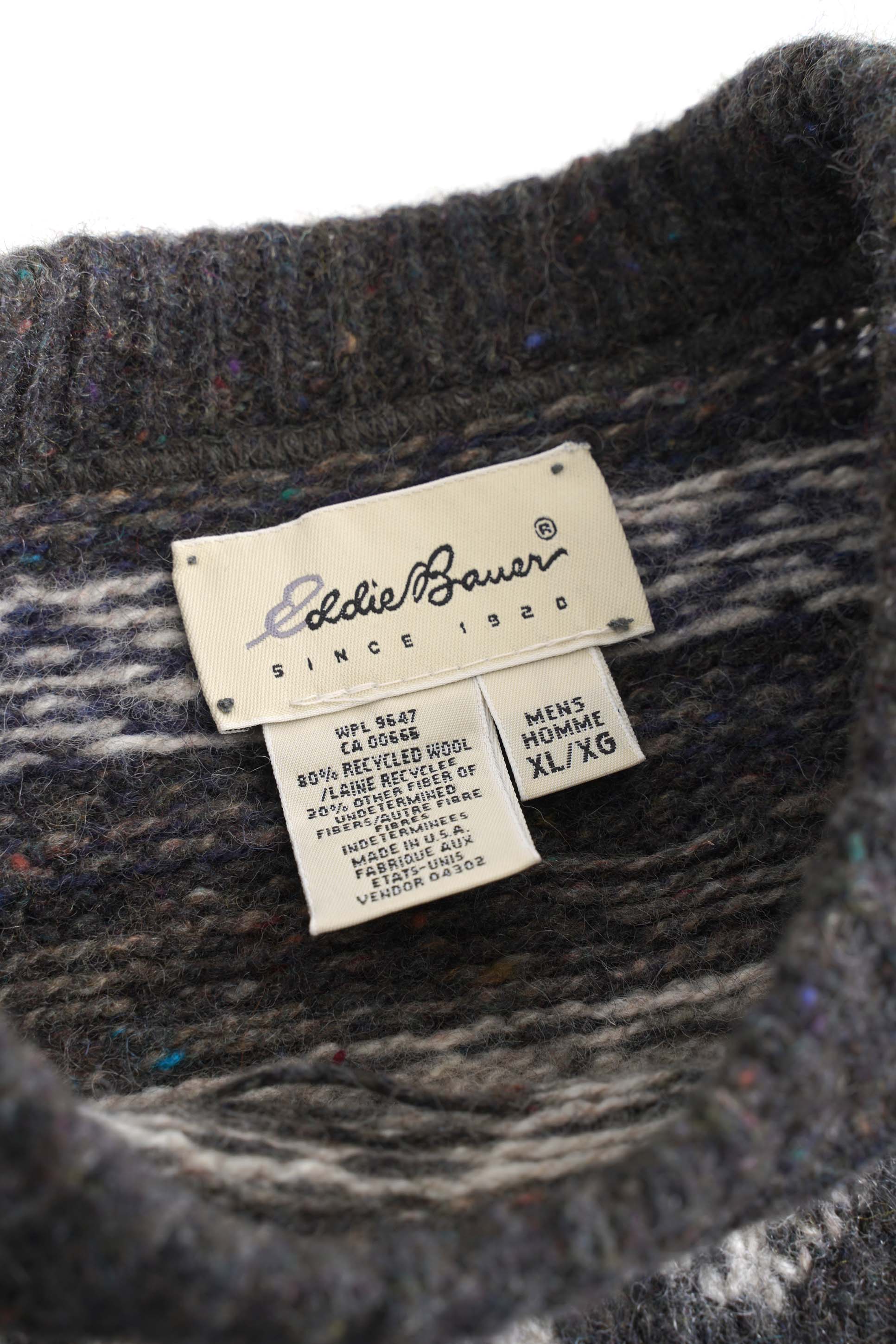 90S MADE IN USA EDDIE BAUER NORDIC WOOL SWEATER