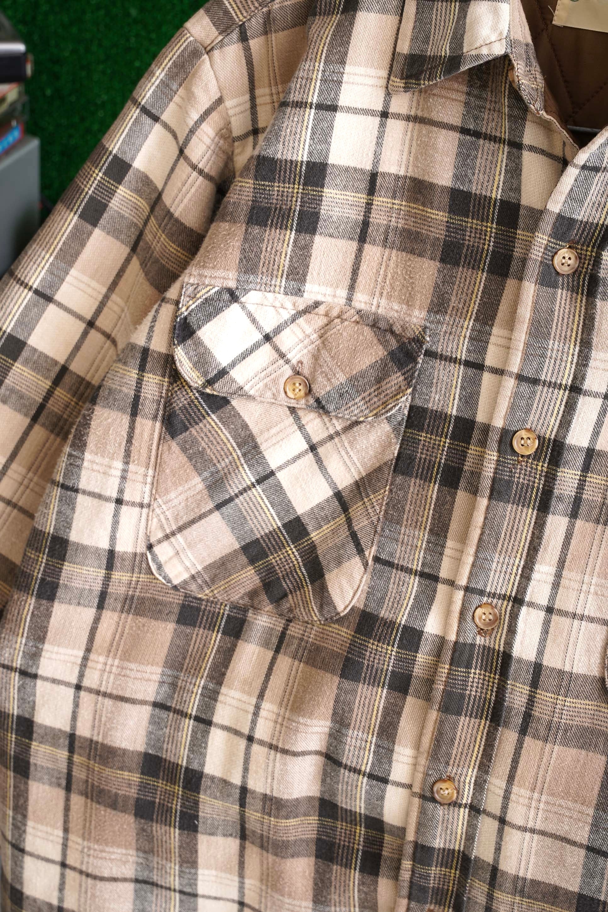 90S ST.JOHN'S BAY QUILT PLAID SHIRT