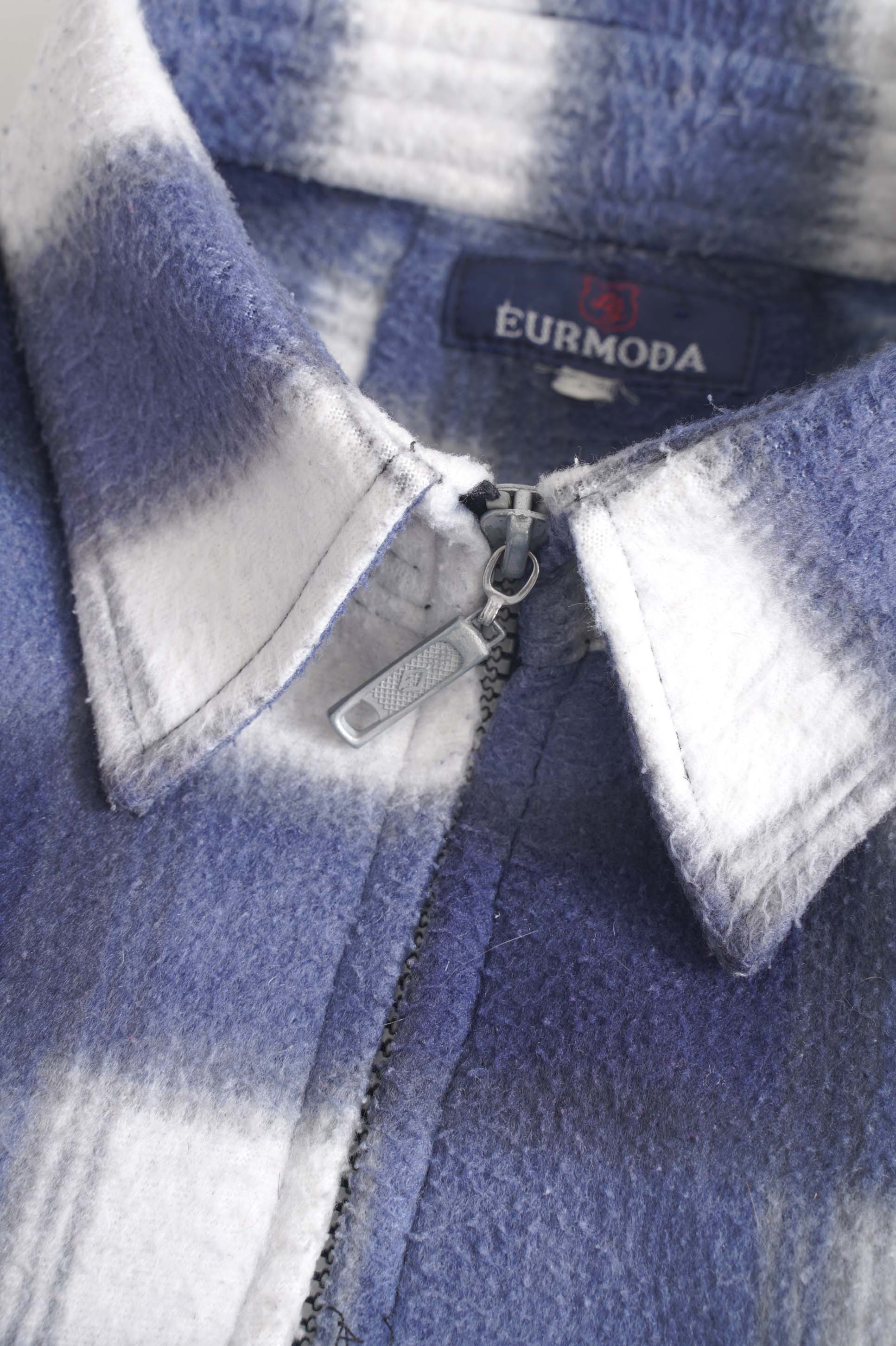 90S EURMODA OMBRE CHECK FLEECE JACKET