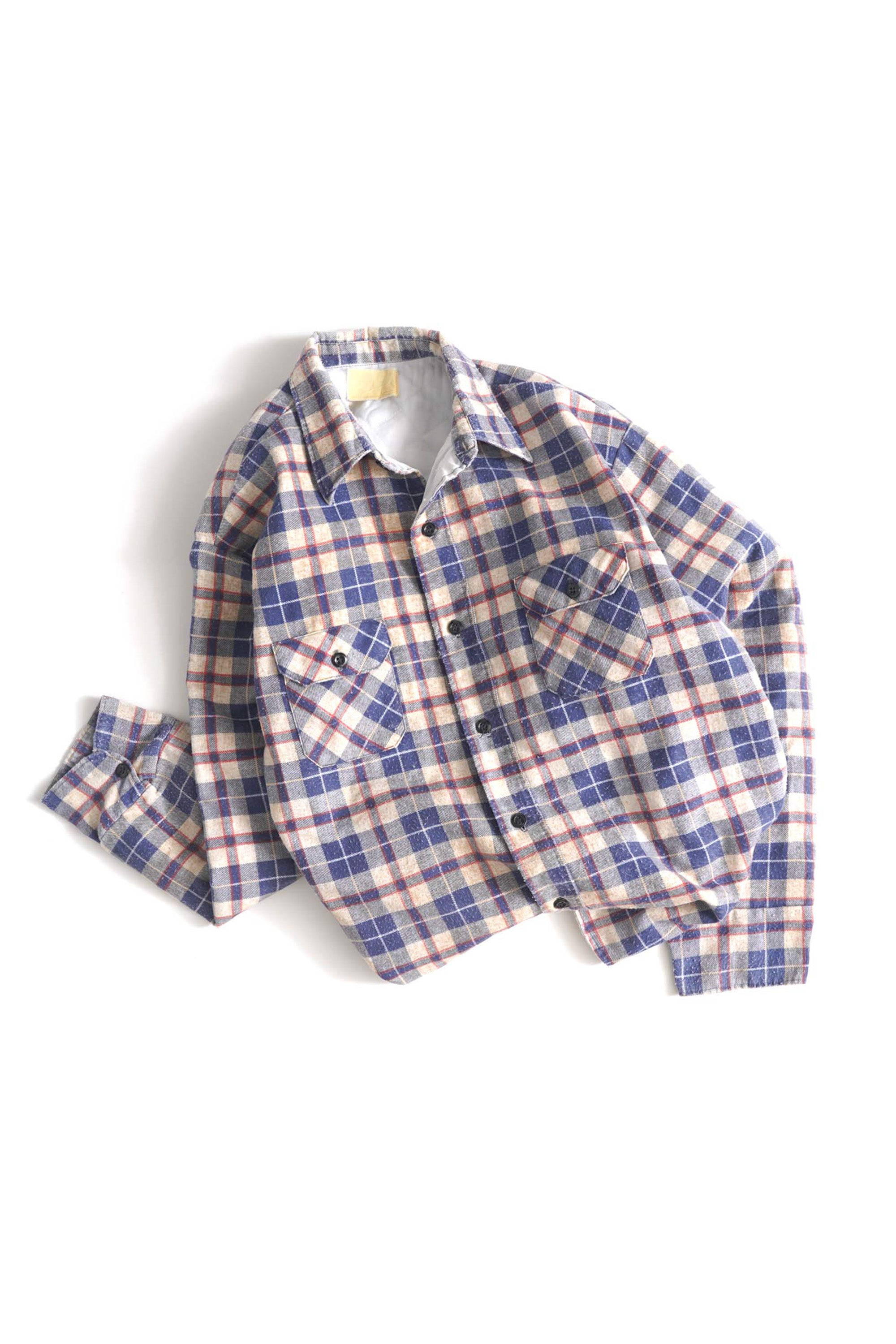 80S SEARS FLANNEL CHECK SHIRT