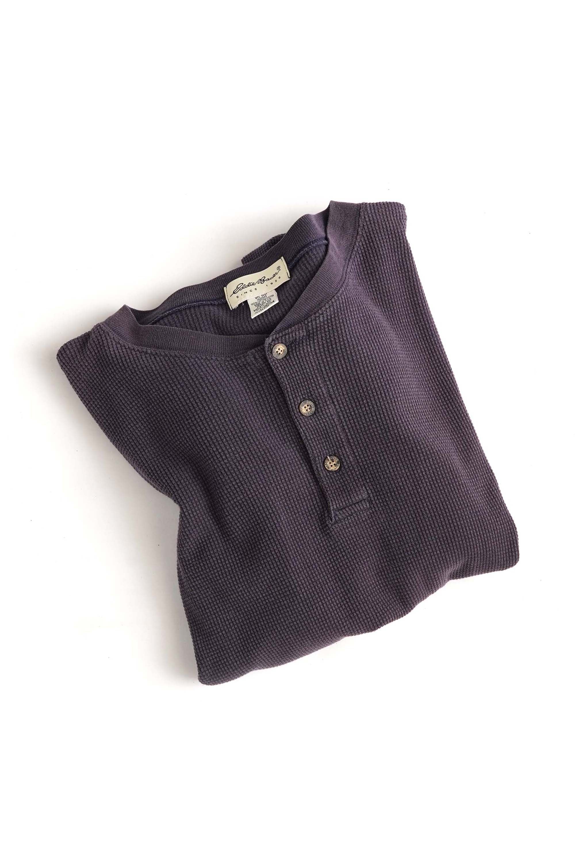 90S MADE IN USA EDDIE BAUER HENRY NECK THERMAL L/S T-SHIRT