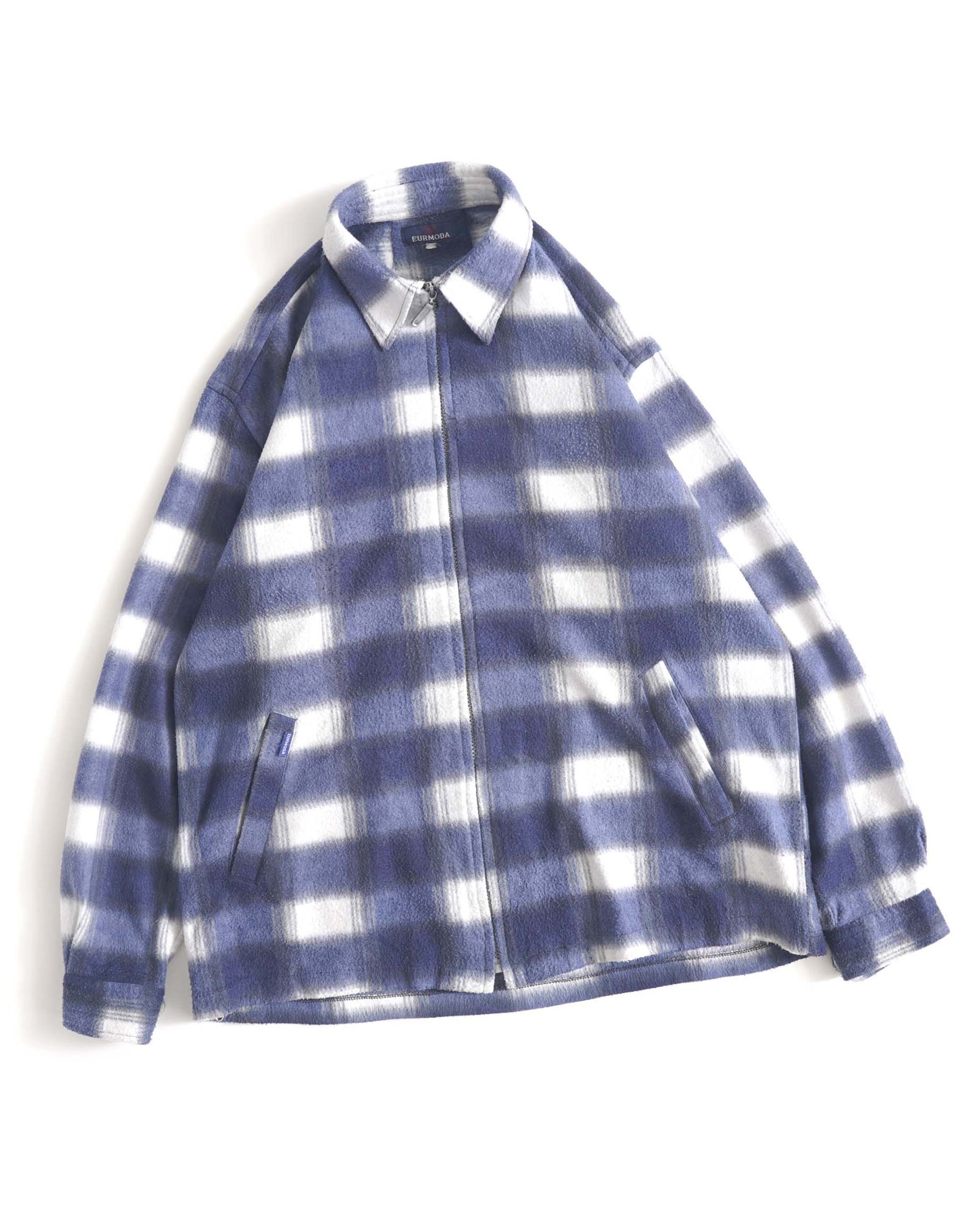 90S EURMODA OMBRE CHECK FLEECE JACKET