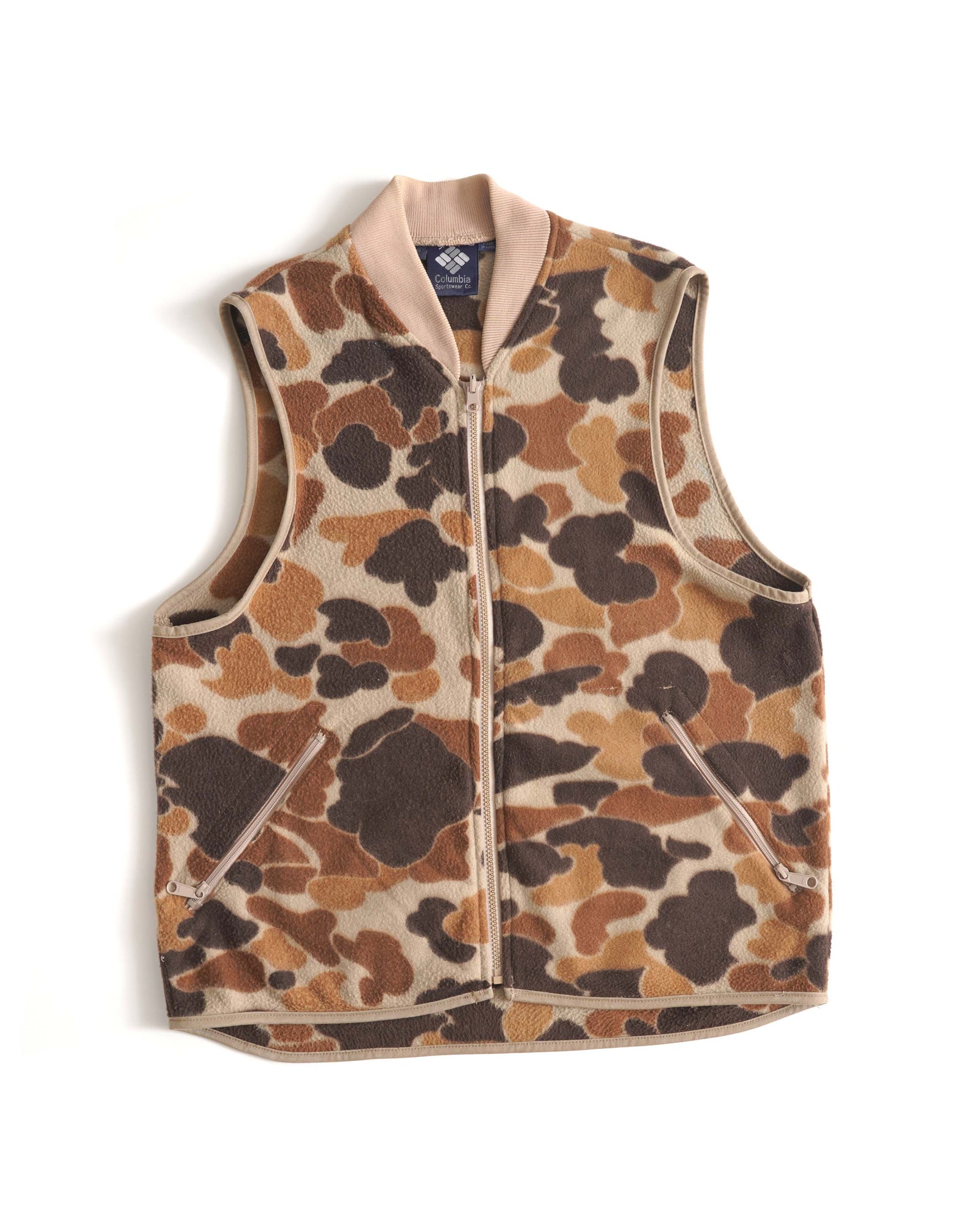 80S COLUMBIA DUCK CAMO FLEECE VEST