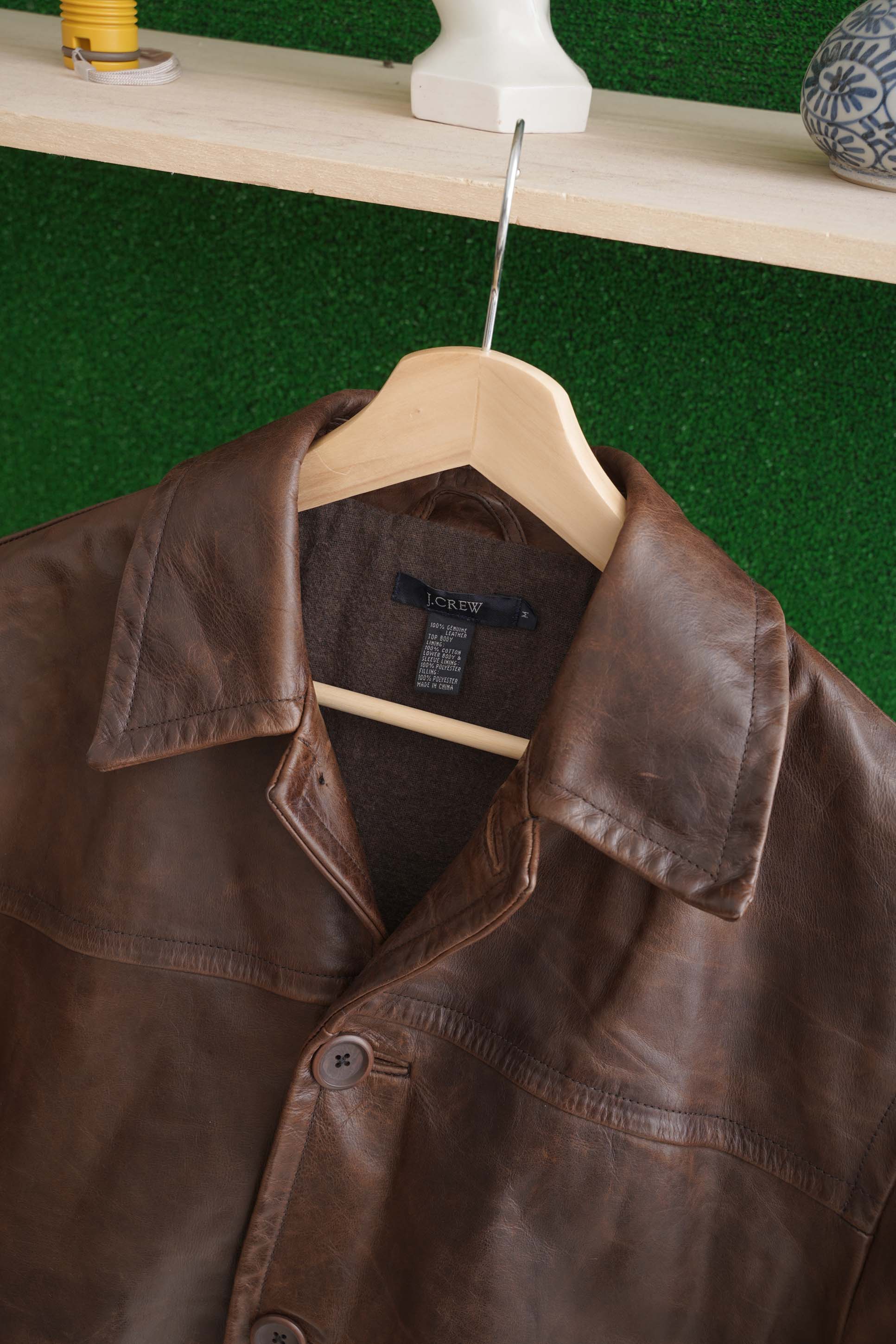 90S J.CREW LEATHER JACKET – KNEW STORE