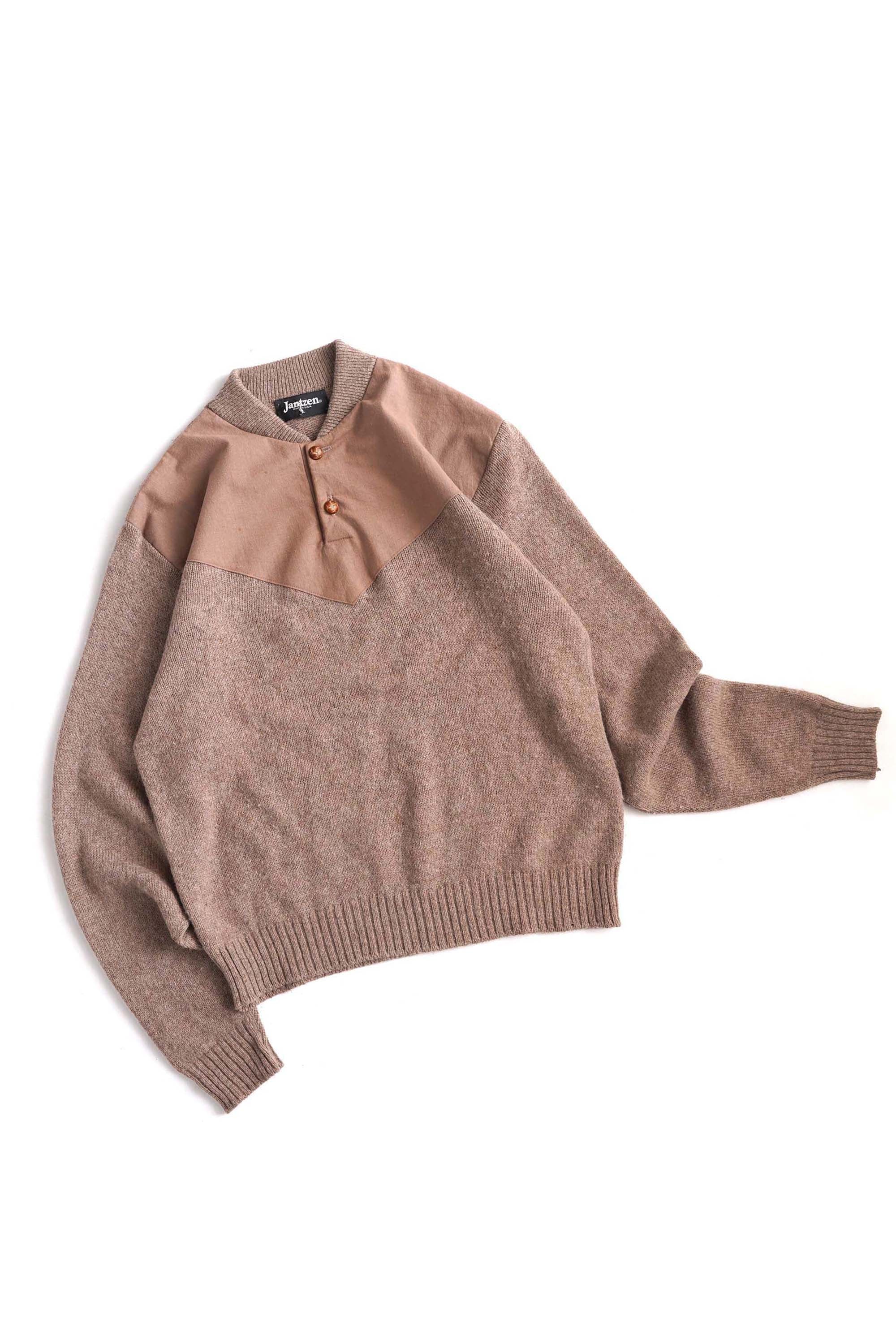 90S MADE IN USA JANTZEN HENRY NECK WOOL SWEATER
