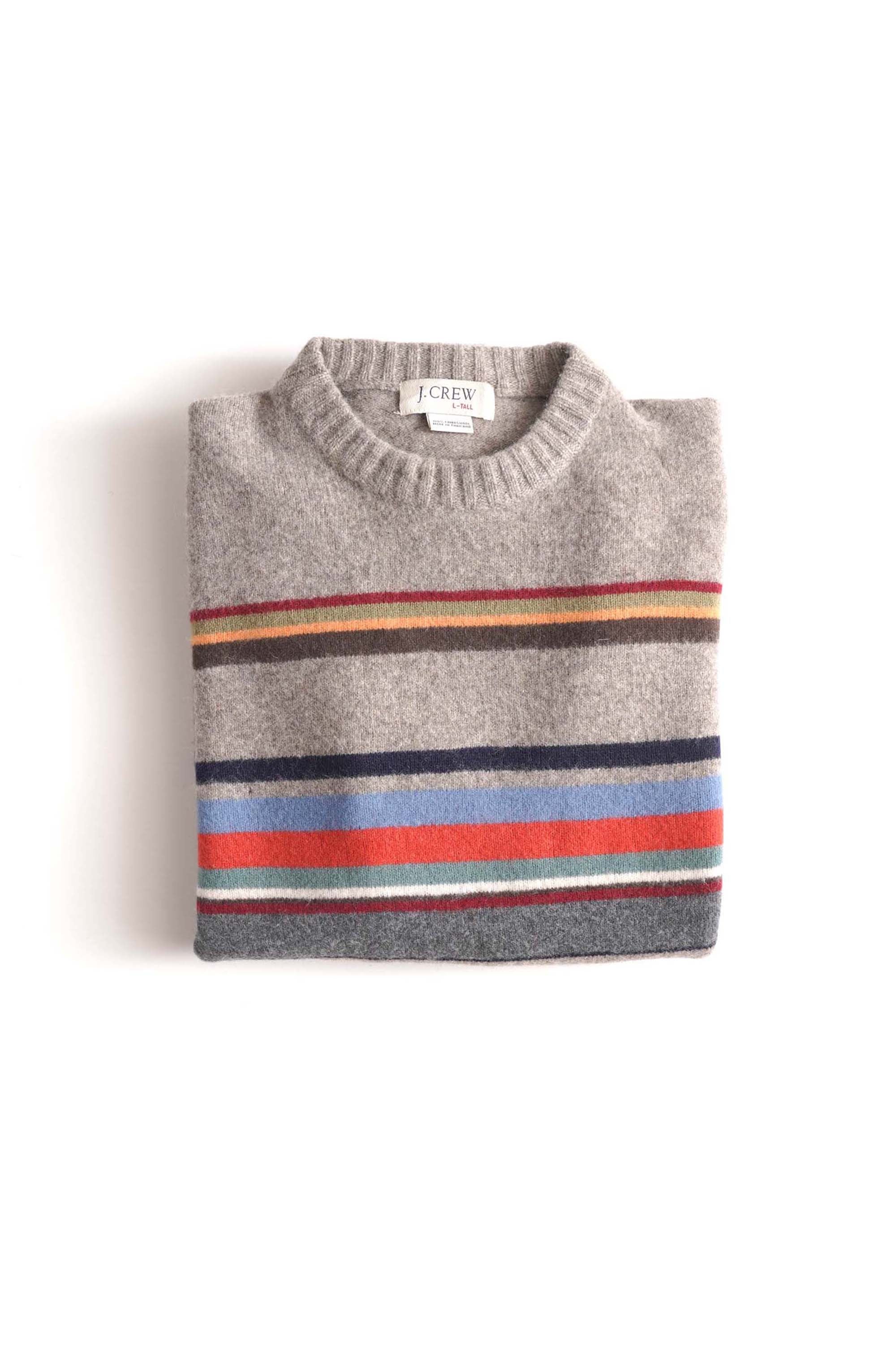 90~00S J.CREW STRIPED LAMBSWOOL SWEATER