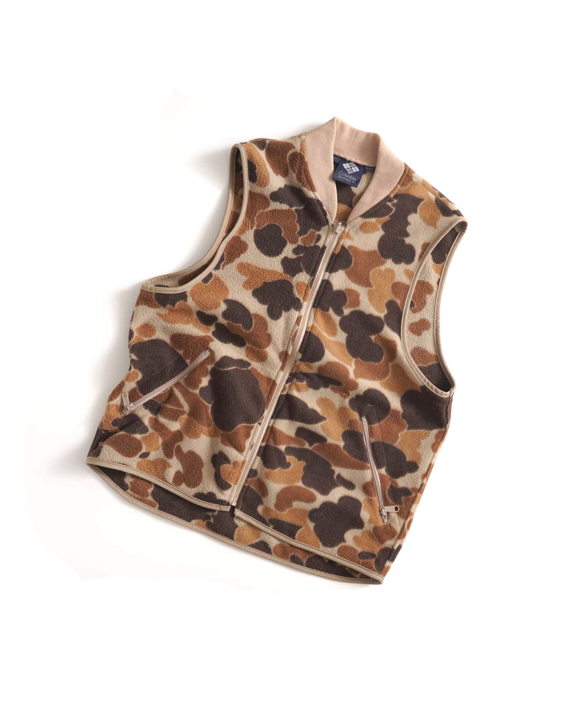 80S COLUMBIA DUCK CAMO FLEECE VEST