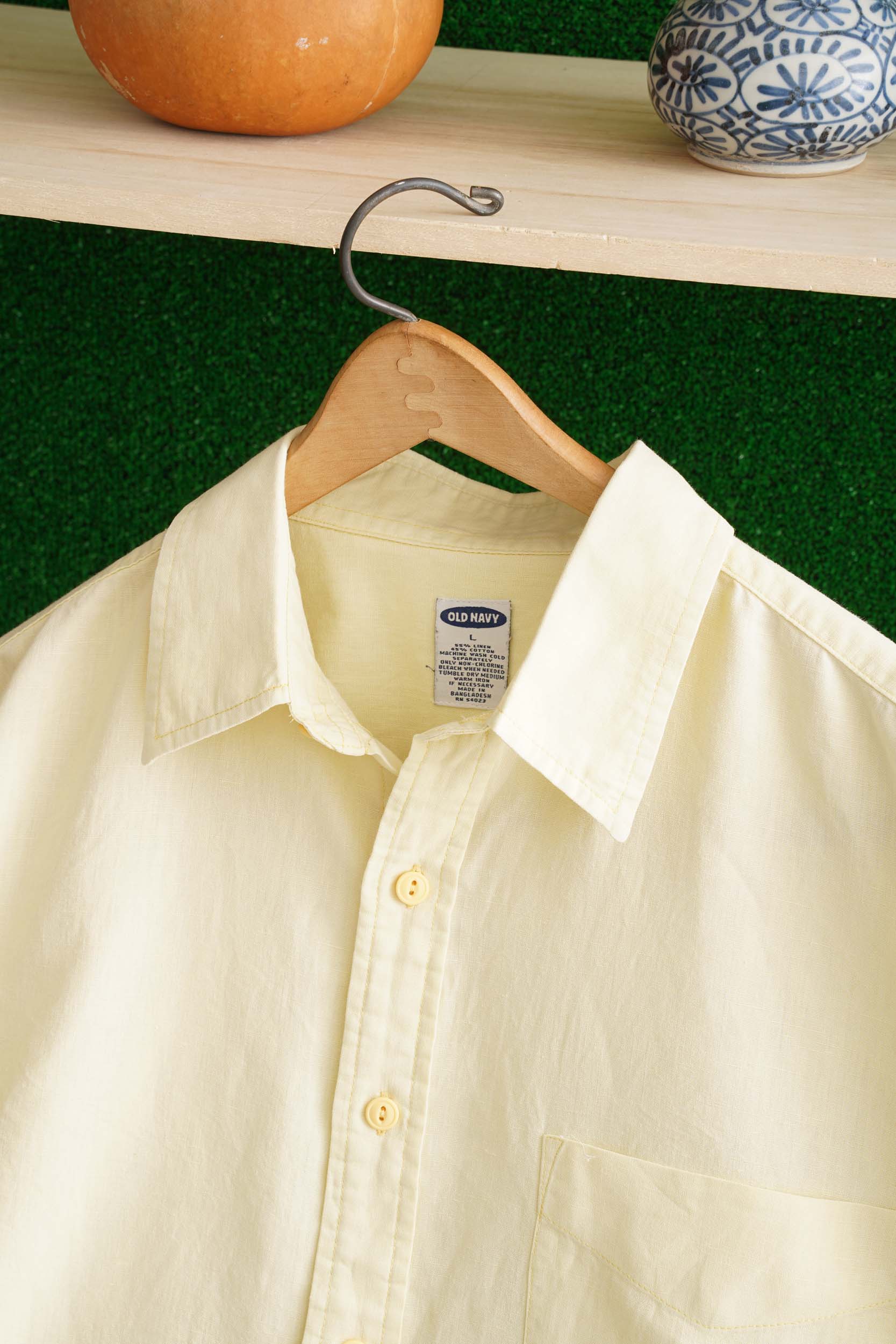 90S OLD NAVY LINEN PLAIN SHIRT