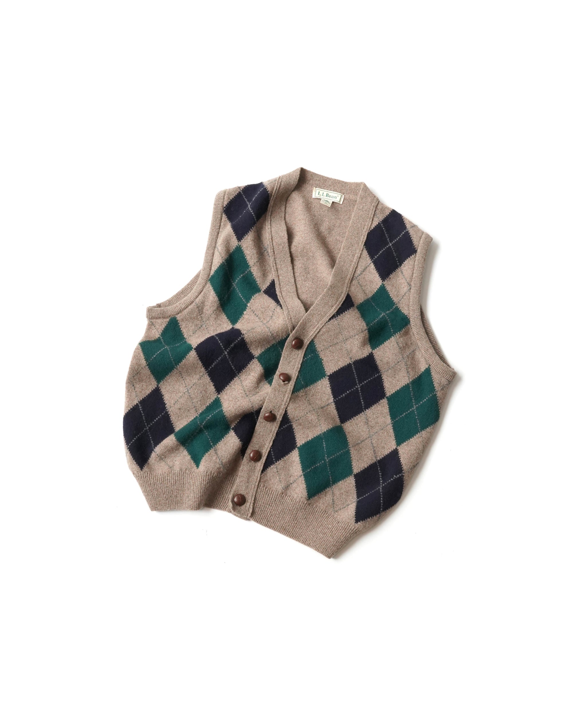 80~90S MADE IN IRELAND L.L.BEAN ARGYLE VEST