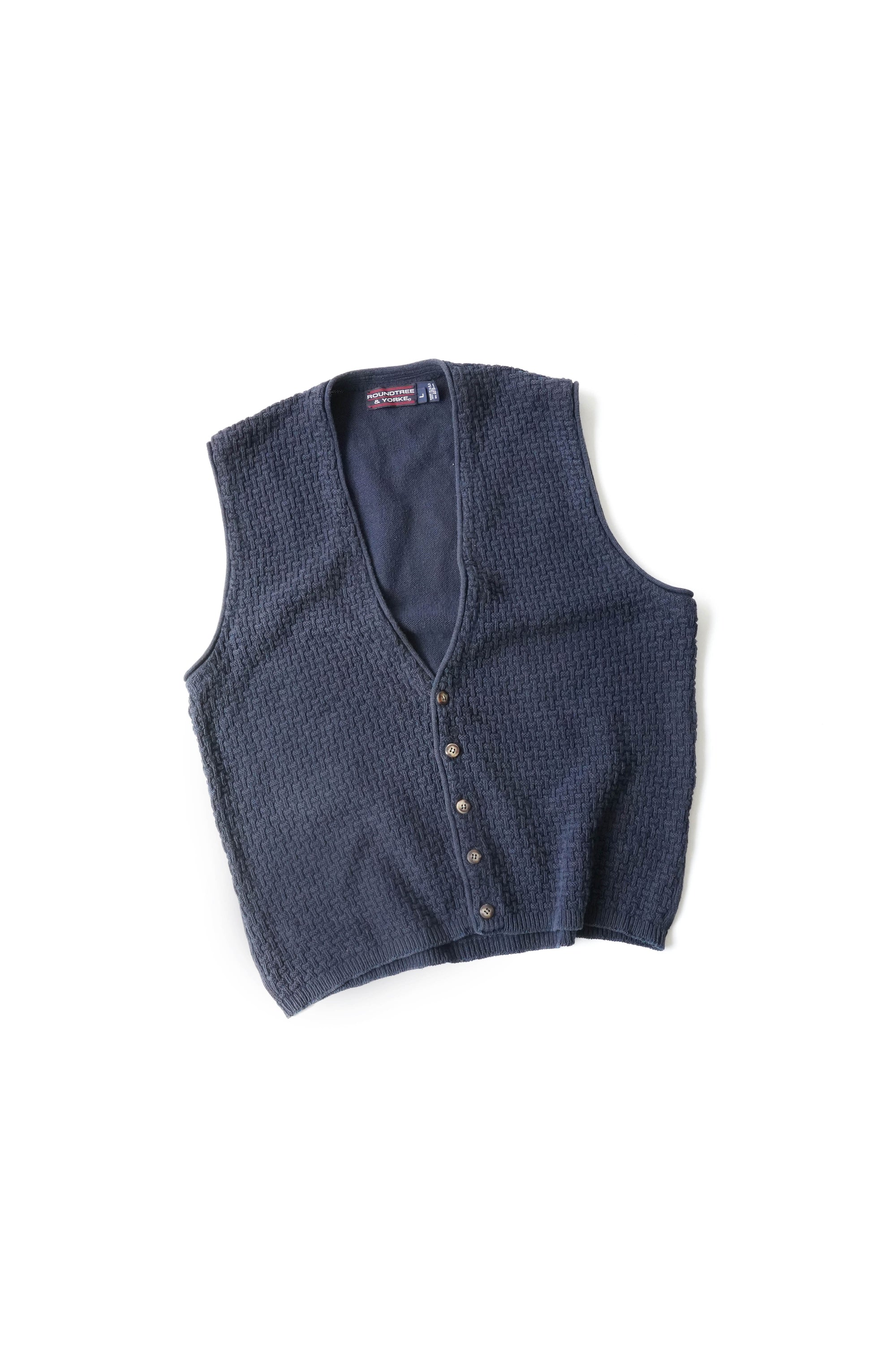 90S MADE IN USA ROUNDTREE & YORKE COTTON KNIT VEST