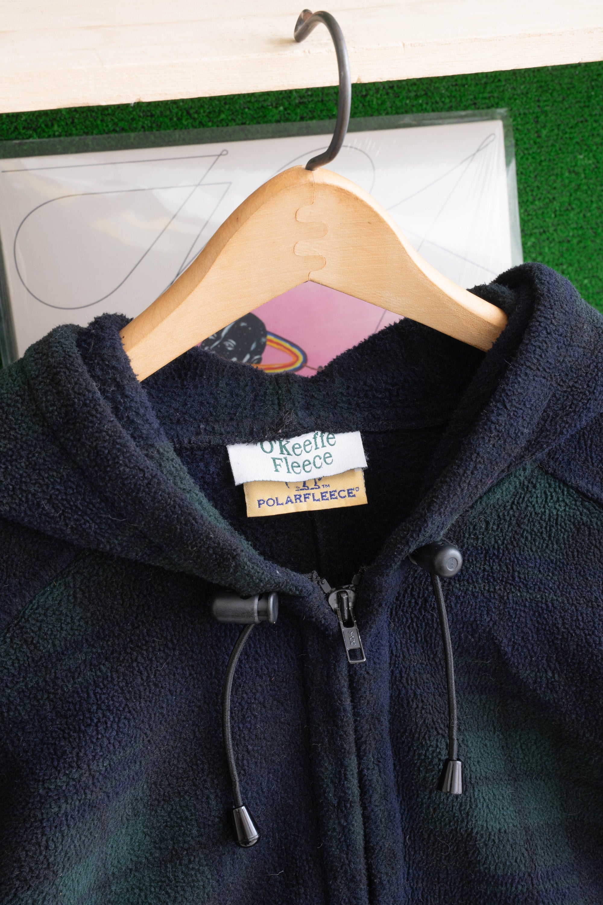 80~90S O'KEEFFE CHECKED FLEECE PARKER