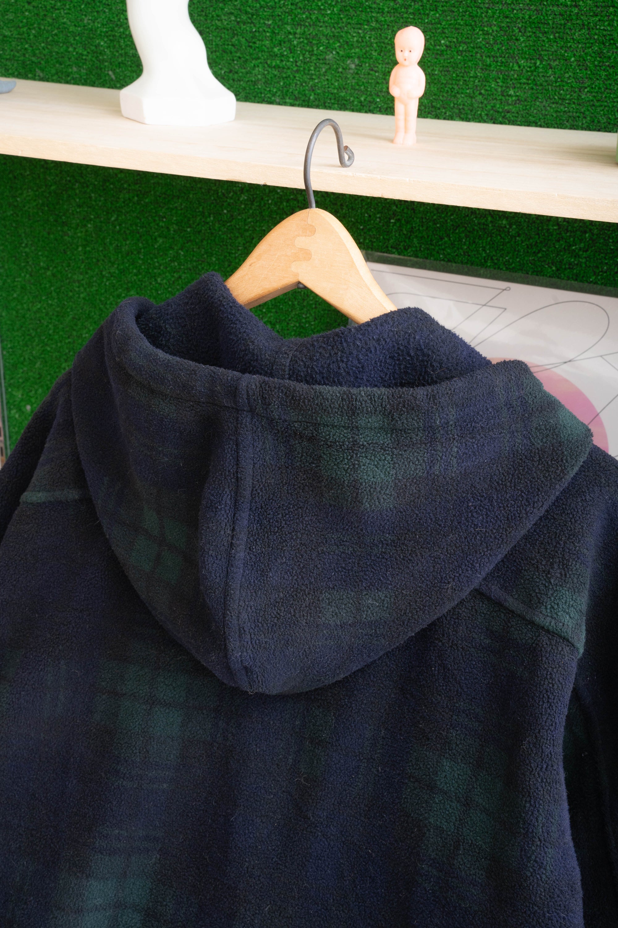 80~90S O'KEEFFE CHECKED FLEECE PARKER