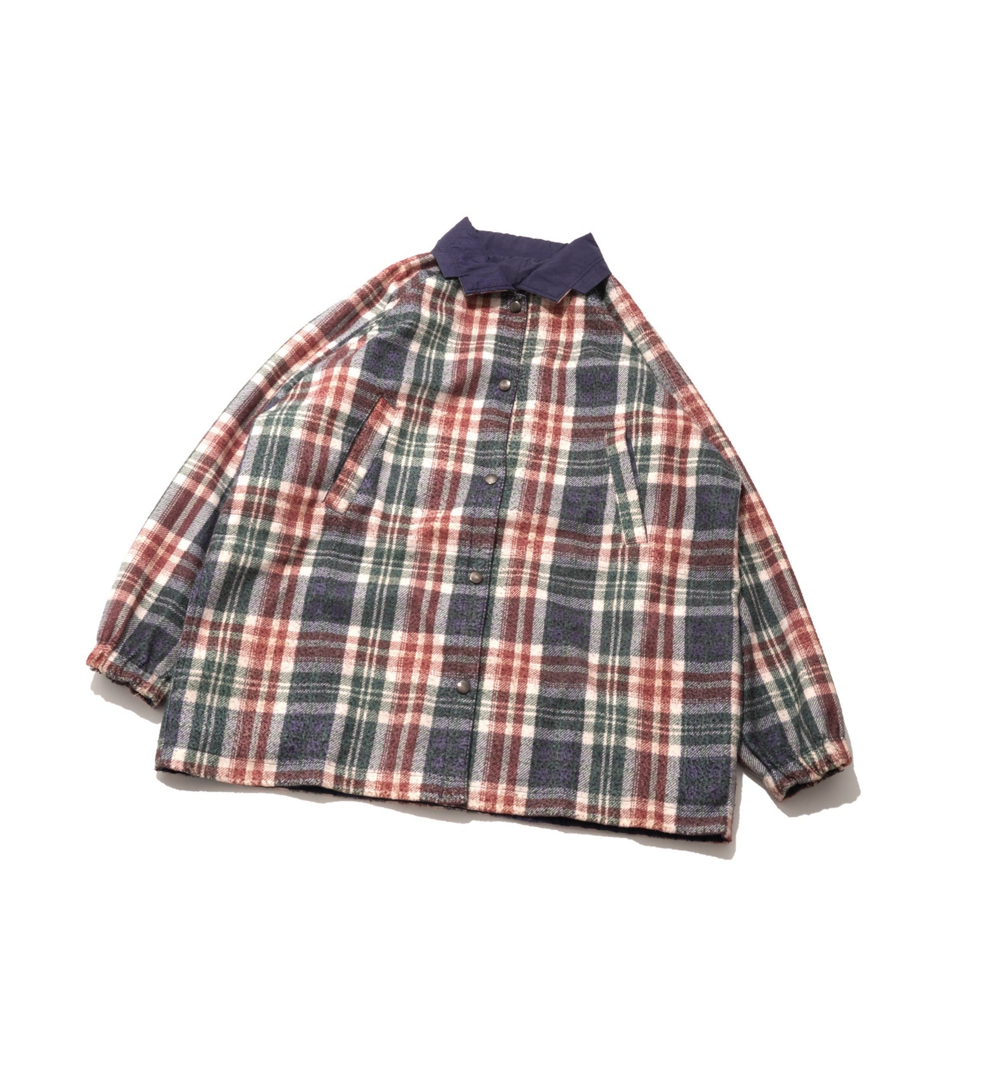 90S UNKNOWN REVERSIBLE CHECK NYLON JACKET