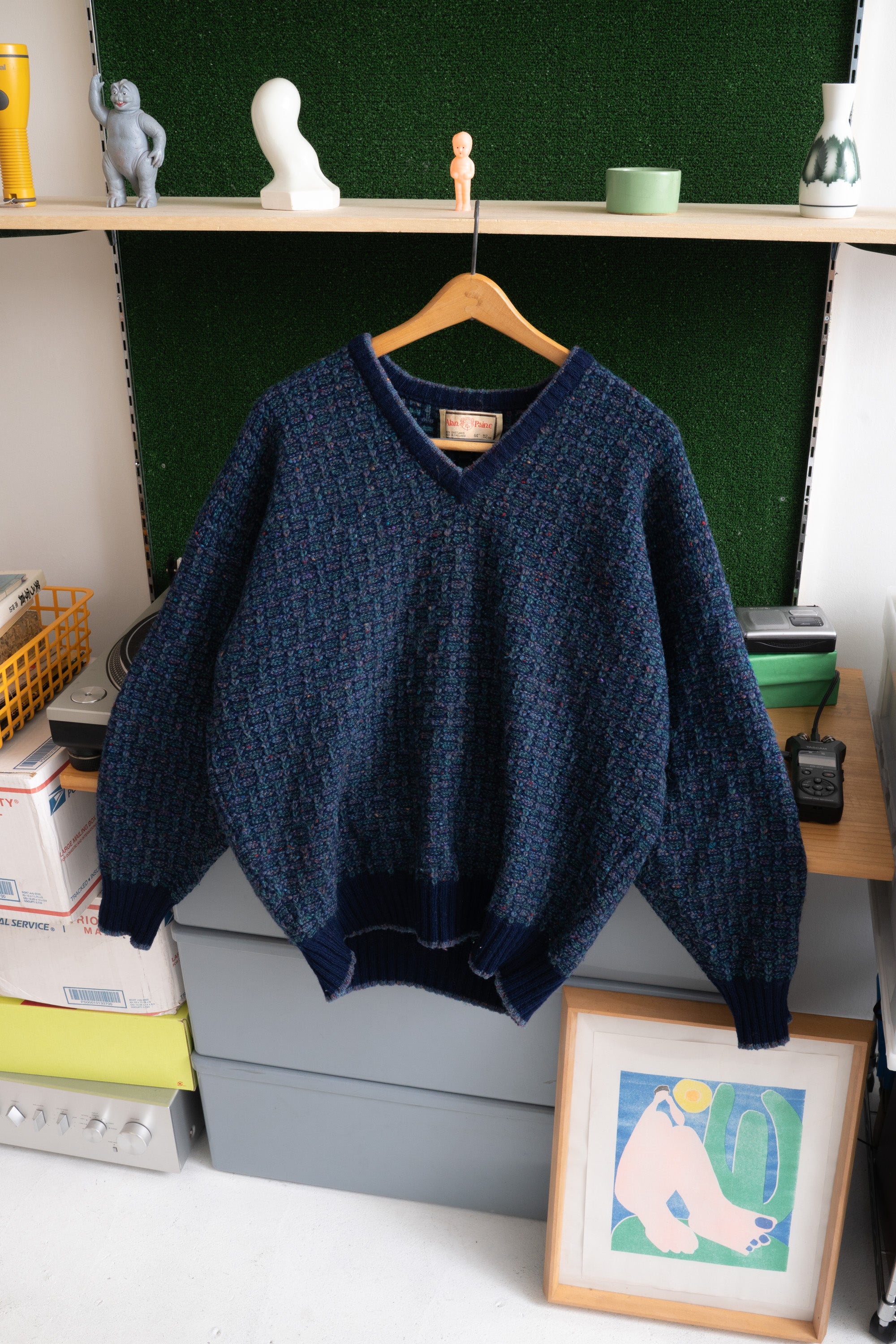 70S MADE IN ENGLAND ALAN PAINE SHETLANDWOOL SWEATER