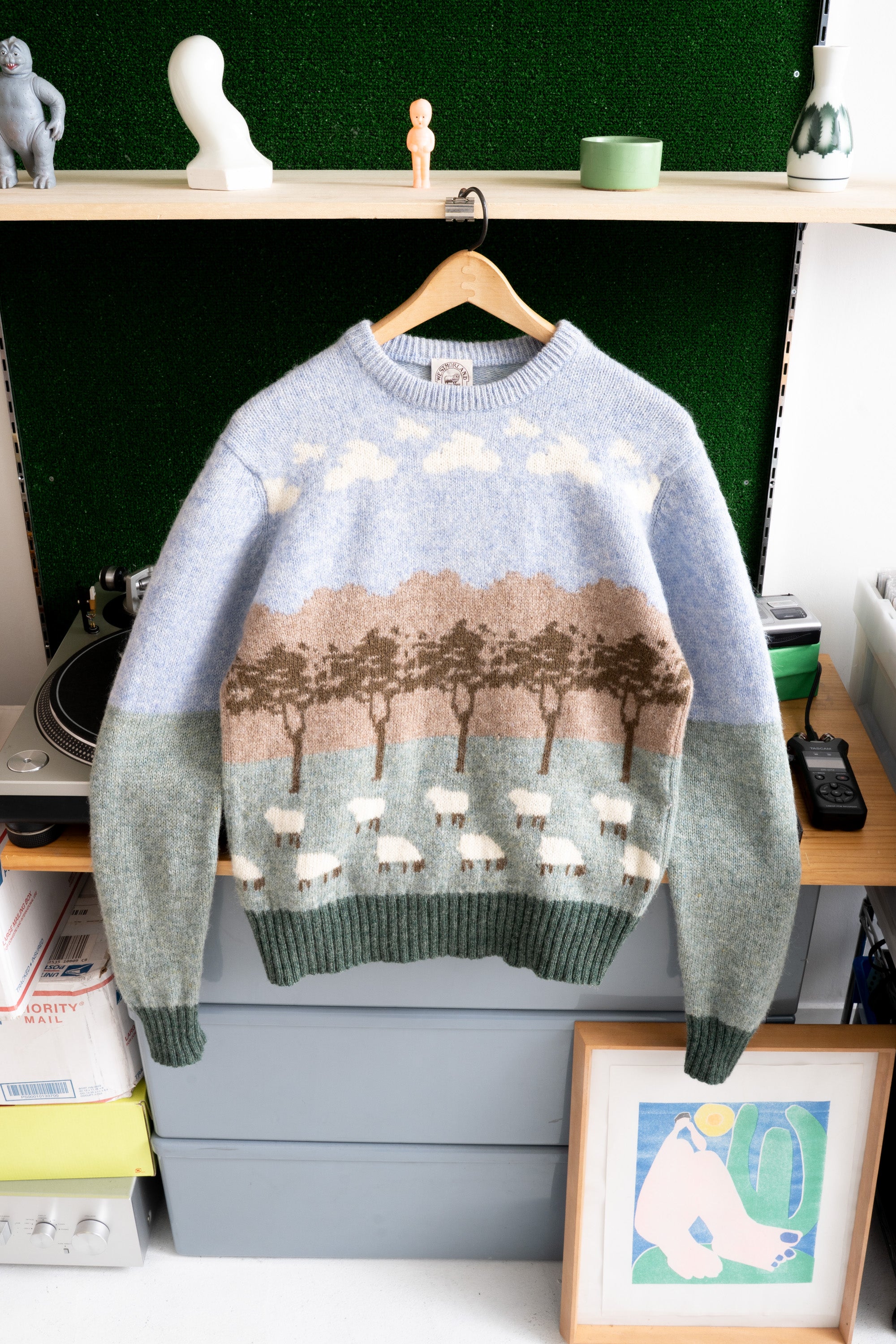 80S WESTMORLAND SHEEP WOOL SWEATER