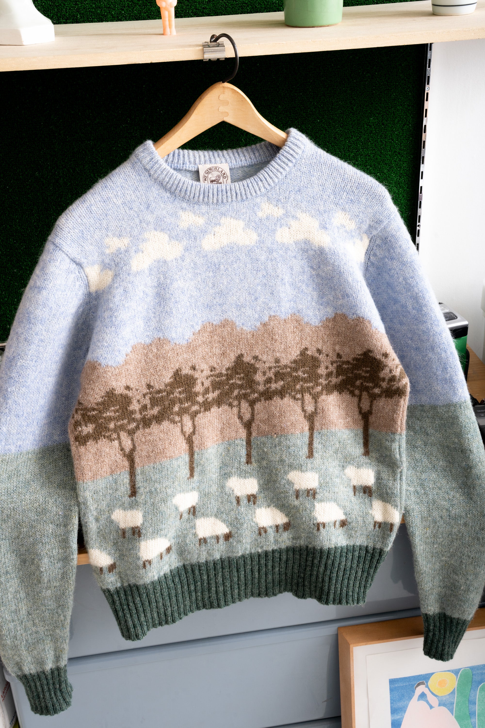 80S WESTMORLAND SHEEP WOOL SWEATER