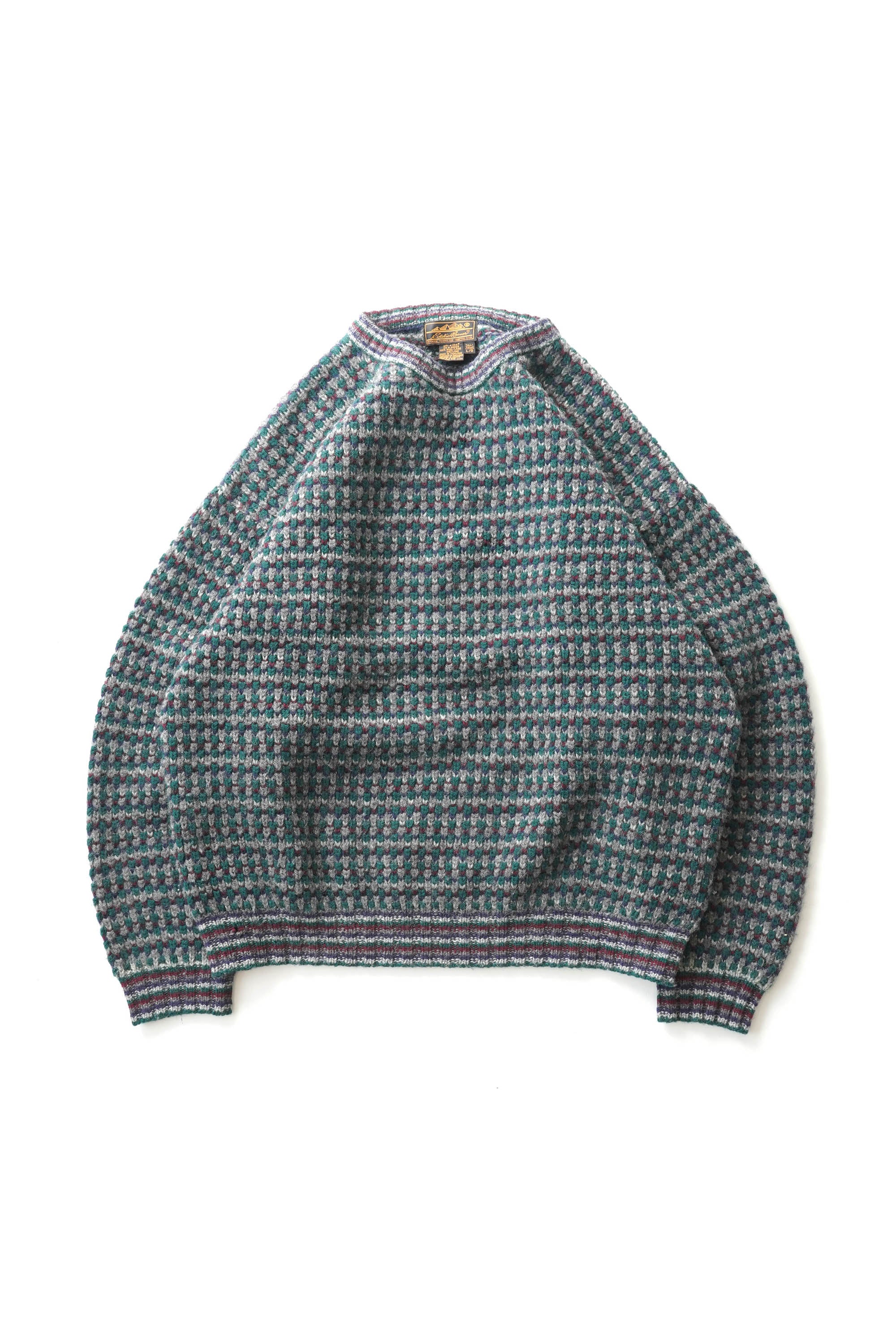 80S EDDIE BAUER SHETLAND  WOOL KNIT SWEATER