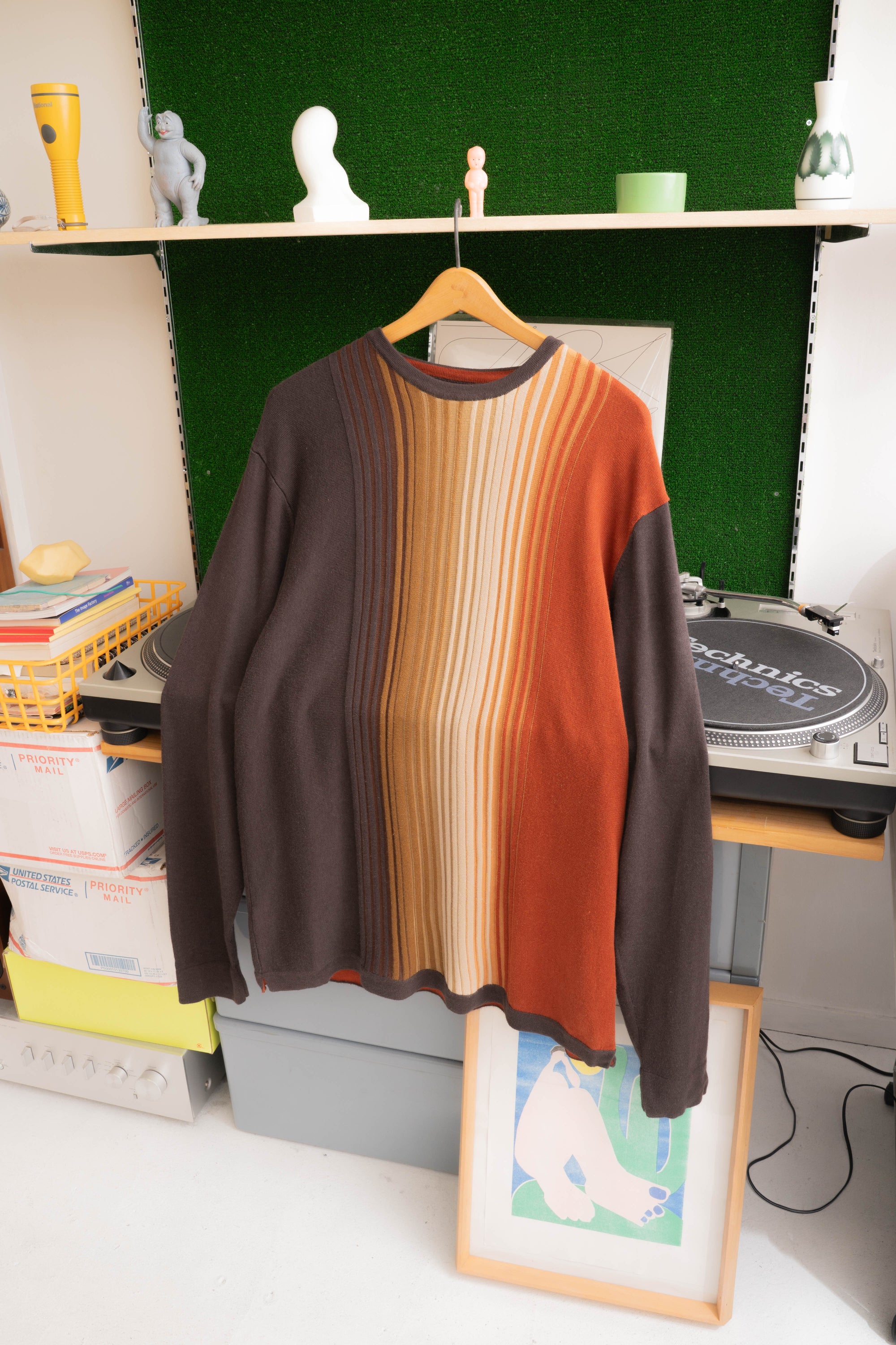 00S PERRY ELLIS FADED BORDER KNIT