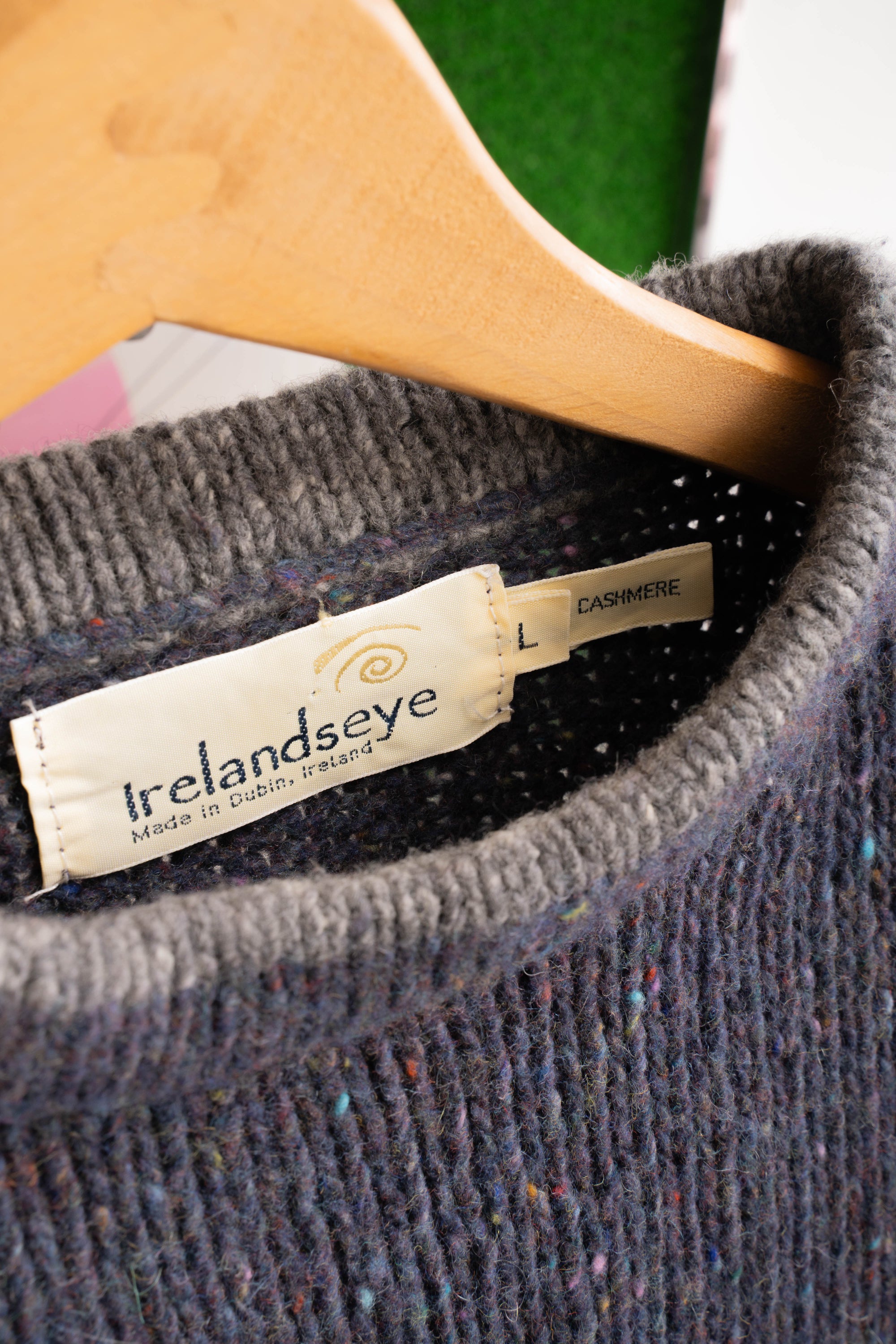 90S MADE IN IRELAND IRELANDSEYE NEPPED CASHMERE KNIT