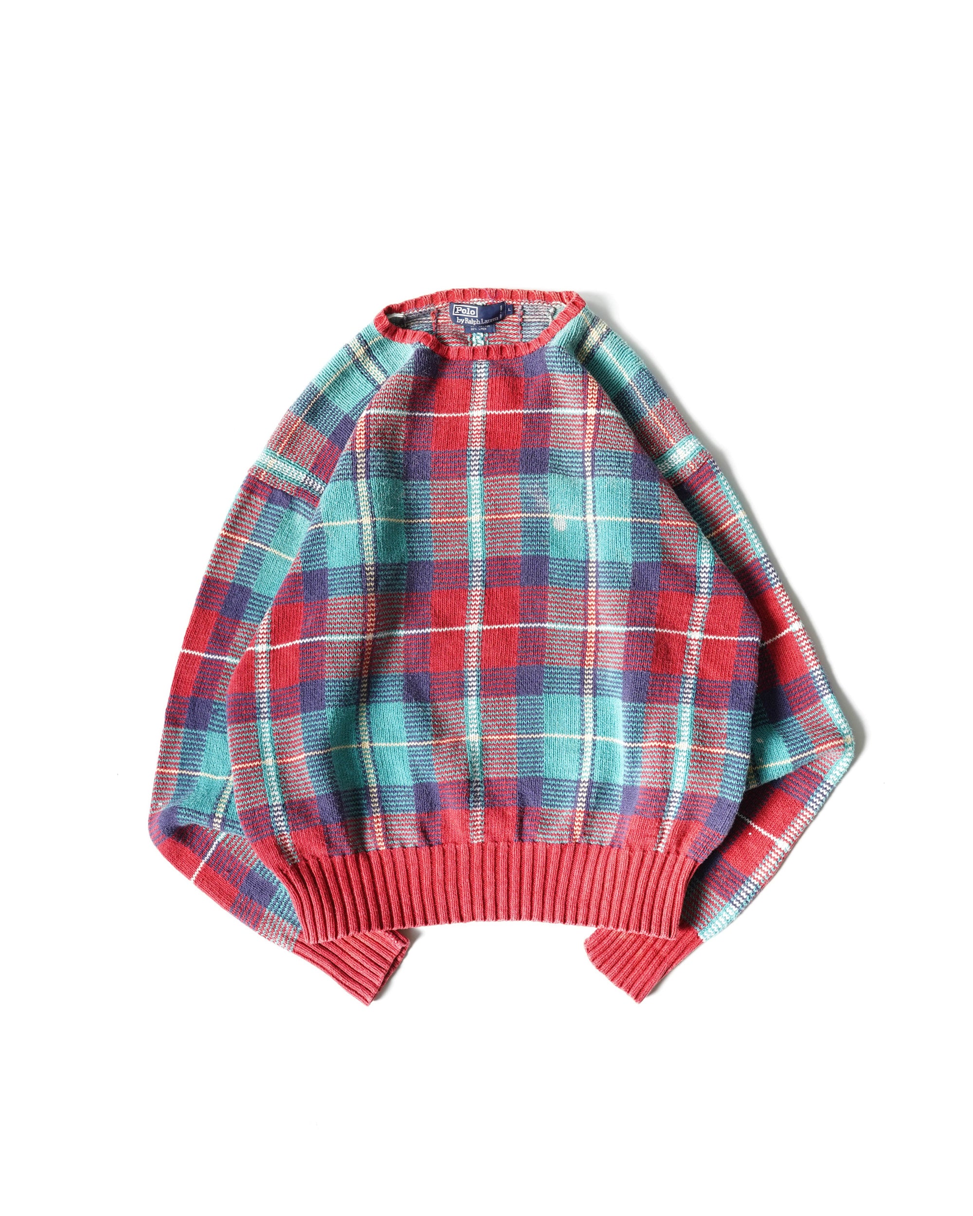 90S POLO BY RALPH LAUREN TARTAN CHECK KNIT