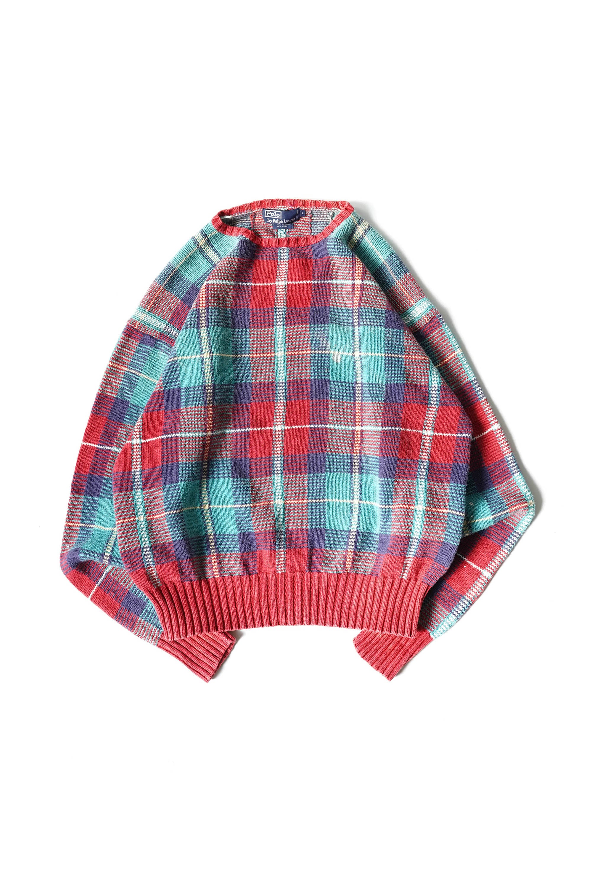90S POLO BY RALPH LAUREN TARTAN CHECK KNIT