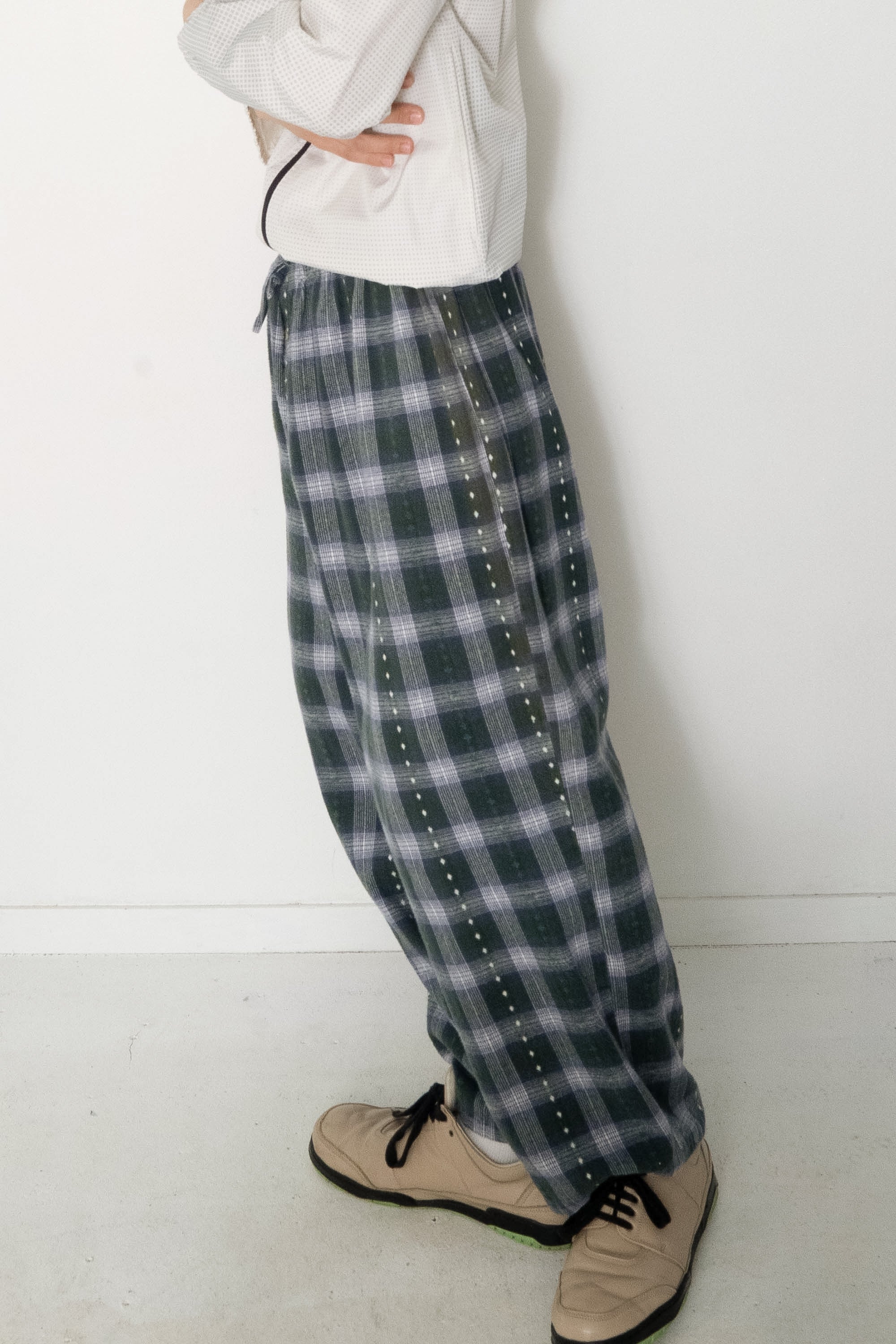 90-00S CHECKED EASY PANTS