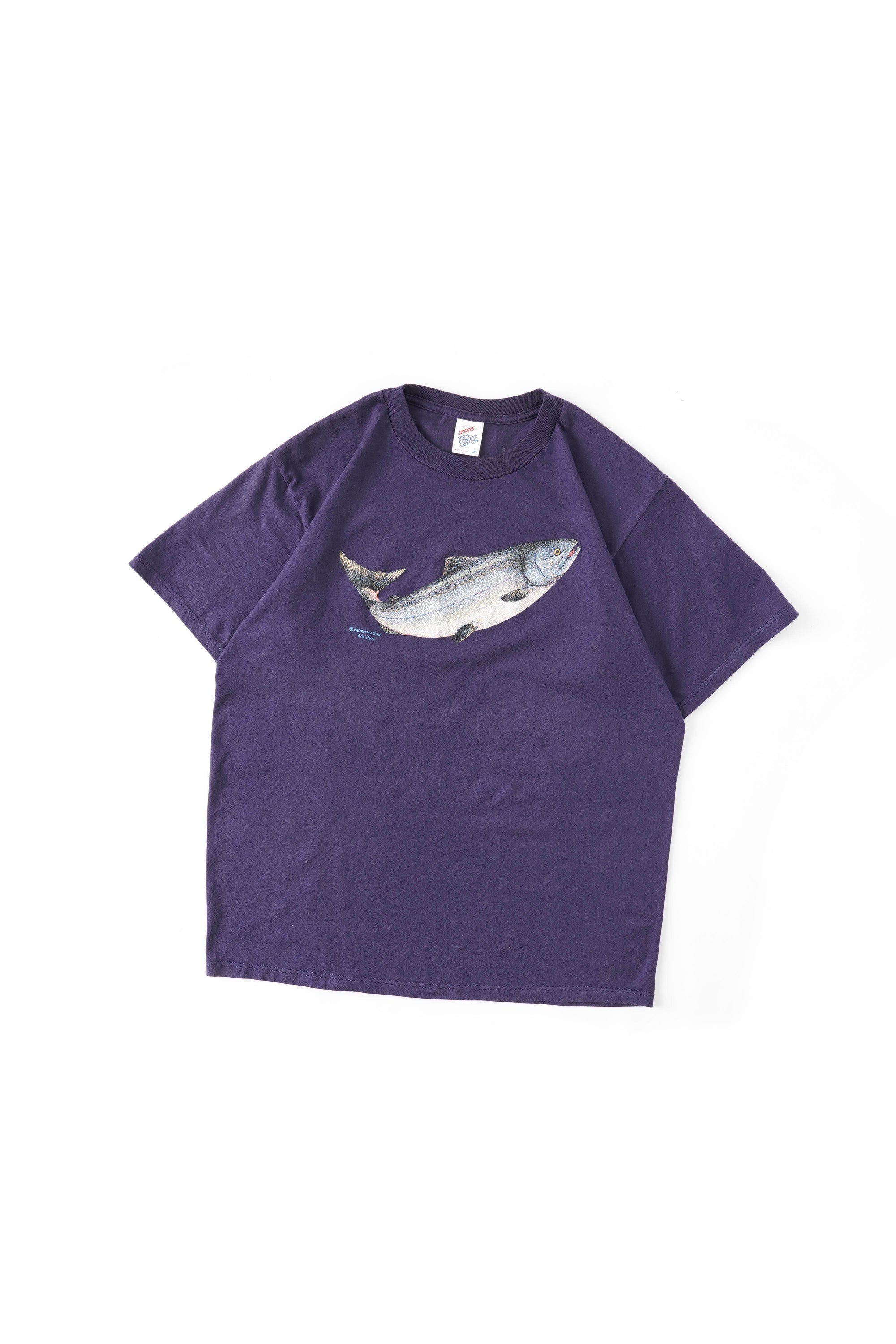 90S MADE IN USA JERZEES TROUT SALMON T-SHIRT