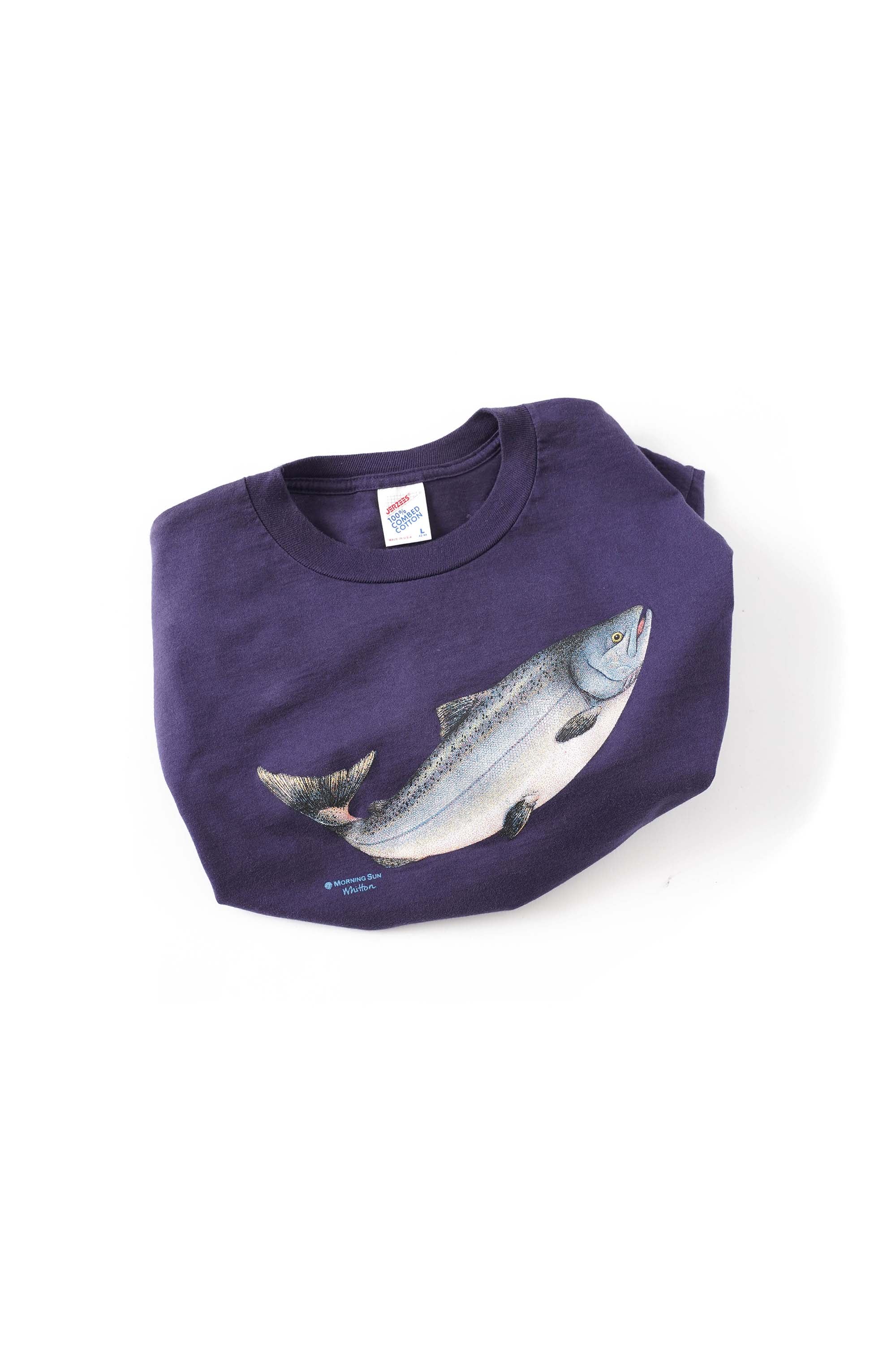 90S MADE IN USA JERZEES TROUT SALMON T-SHIRT