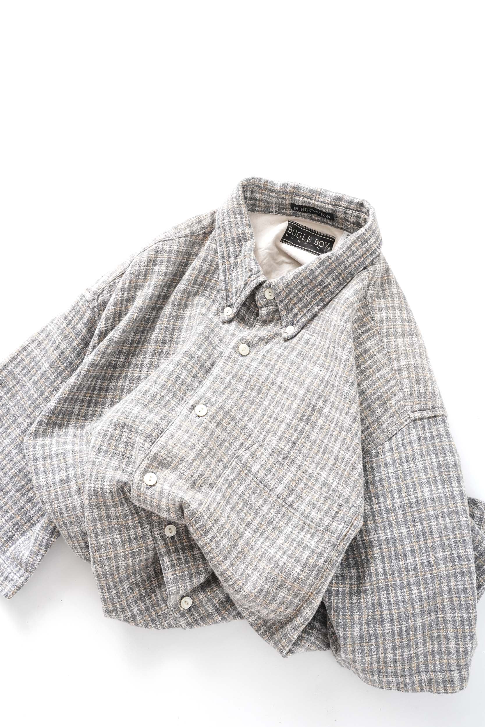 90S BUGLE BOY INDIA COTTON PLAID CHECK SHIRT