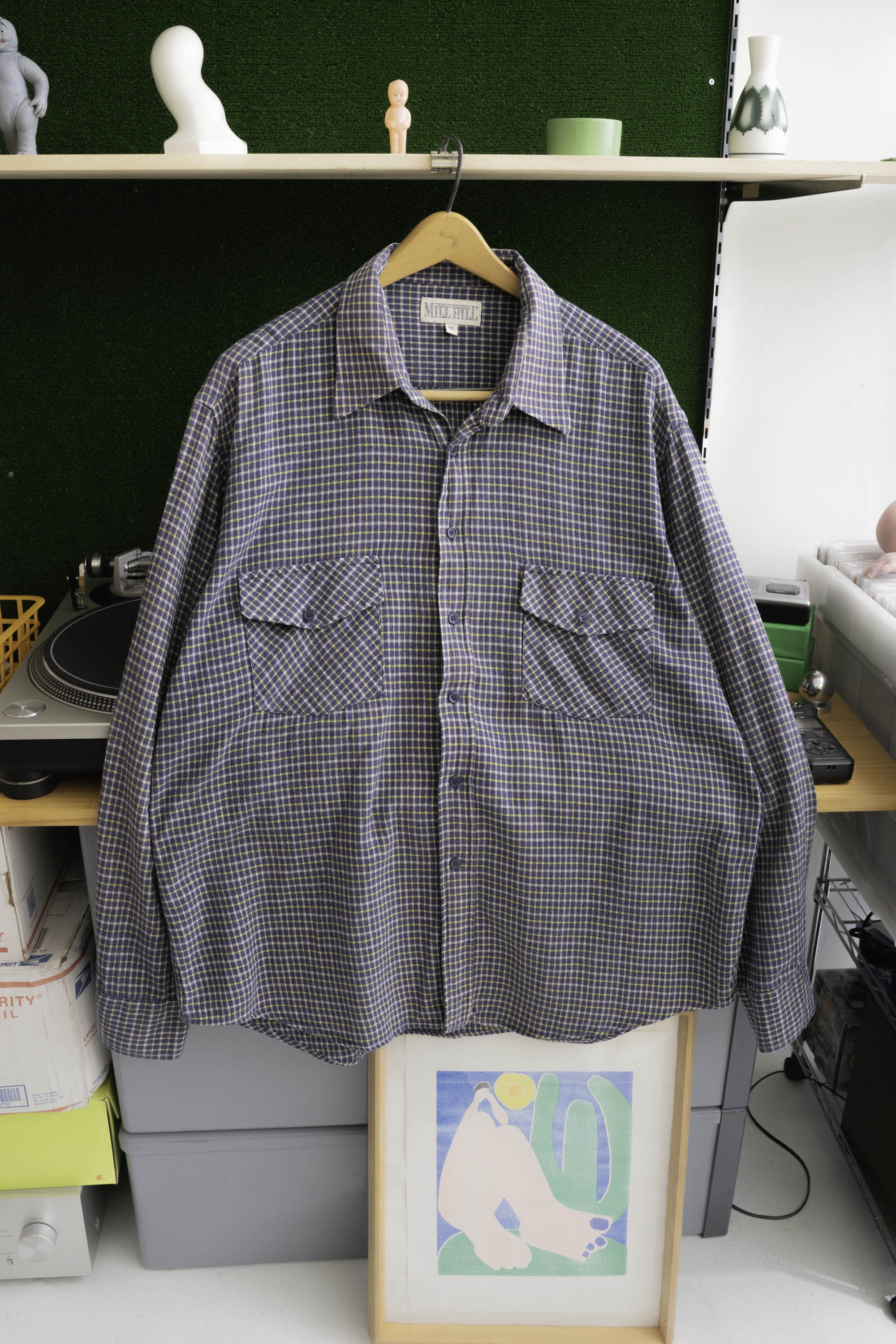 90S MILL HILL CHECKED FLANNEL SHIRT