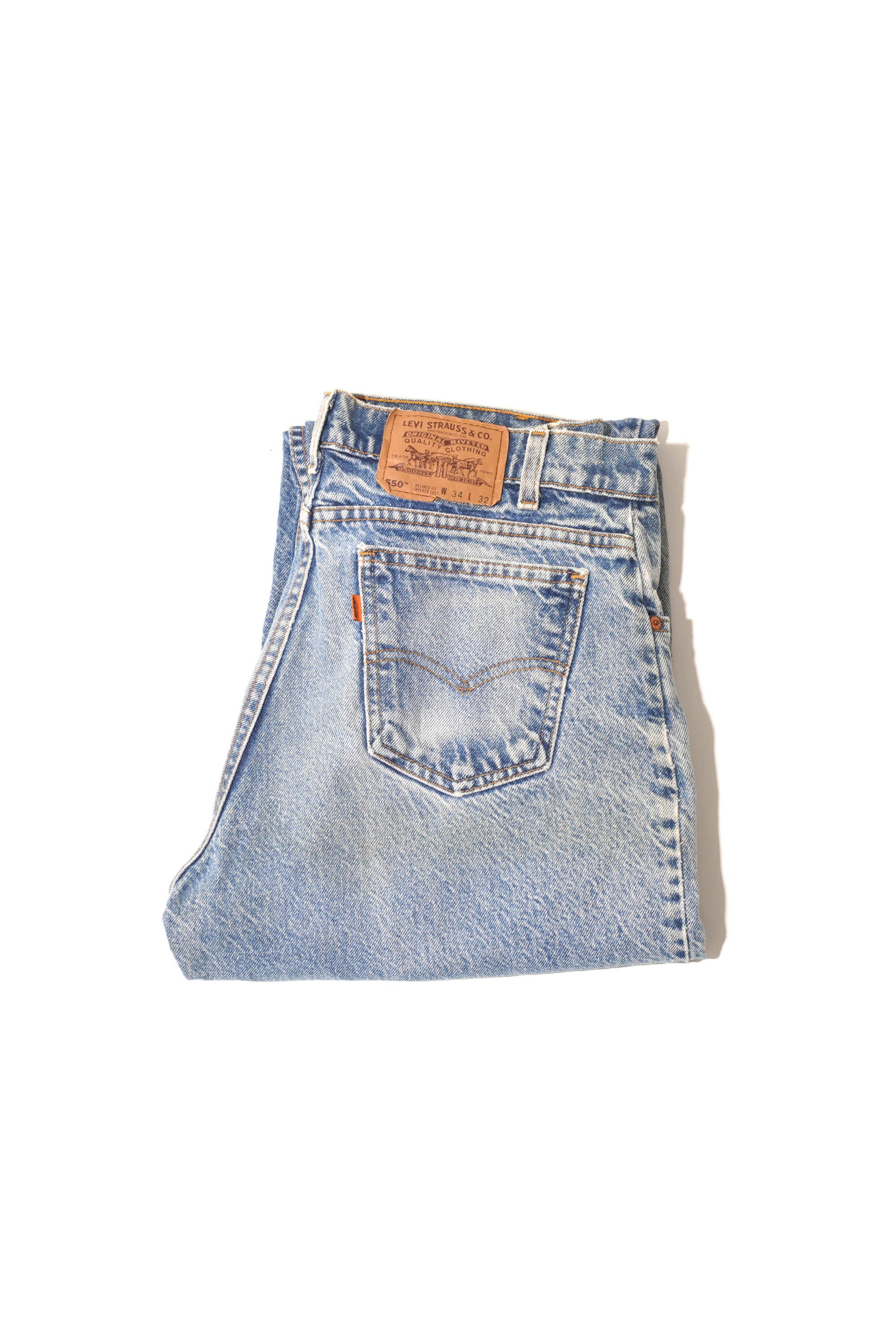 90S MADE IN USA LEVI'S 550 ORANGE TAB DENIM PANTS