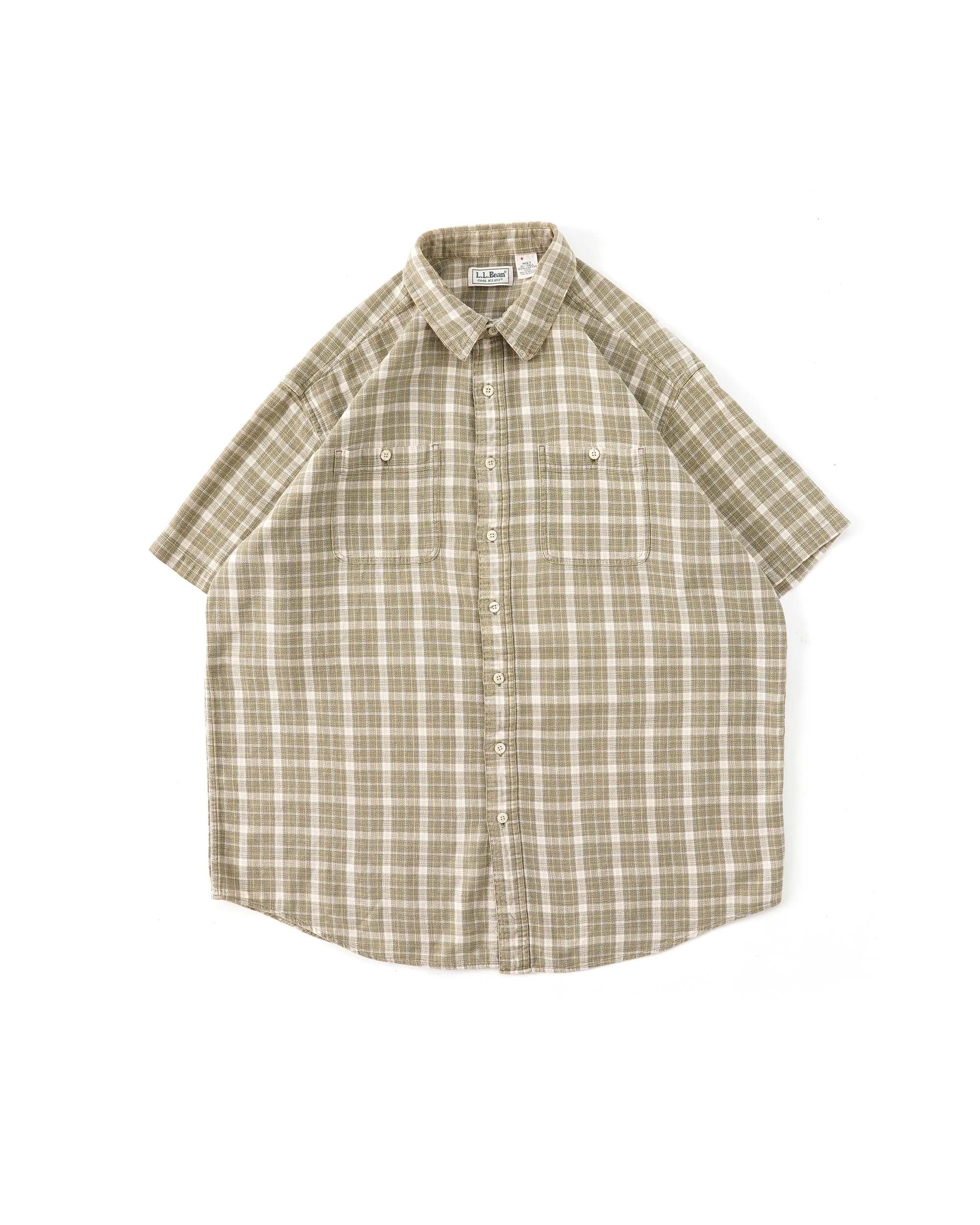 90S L.L.BEAN COOL WEAVE COTTON PLAID SHIRT