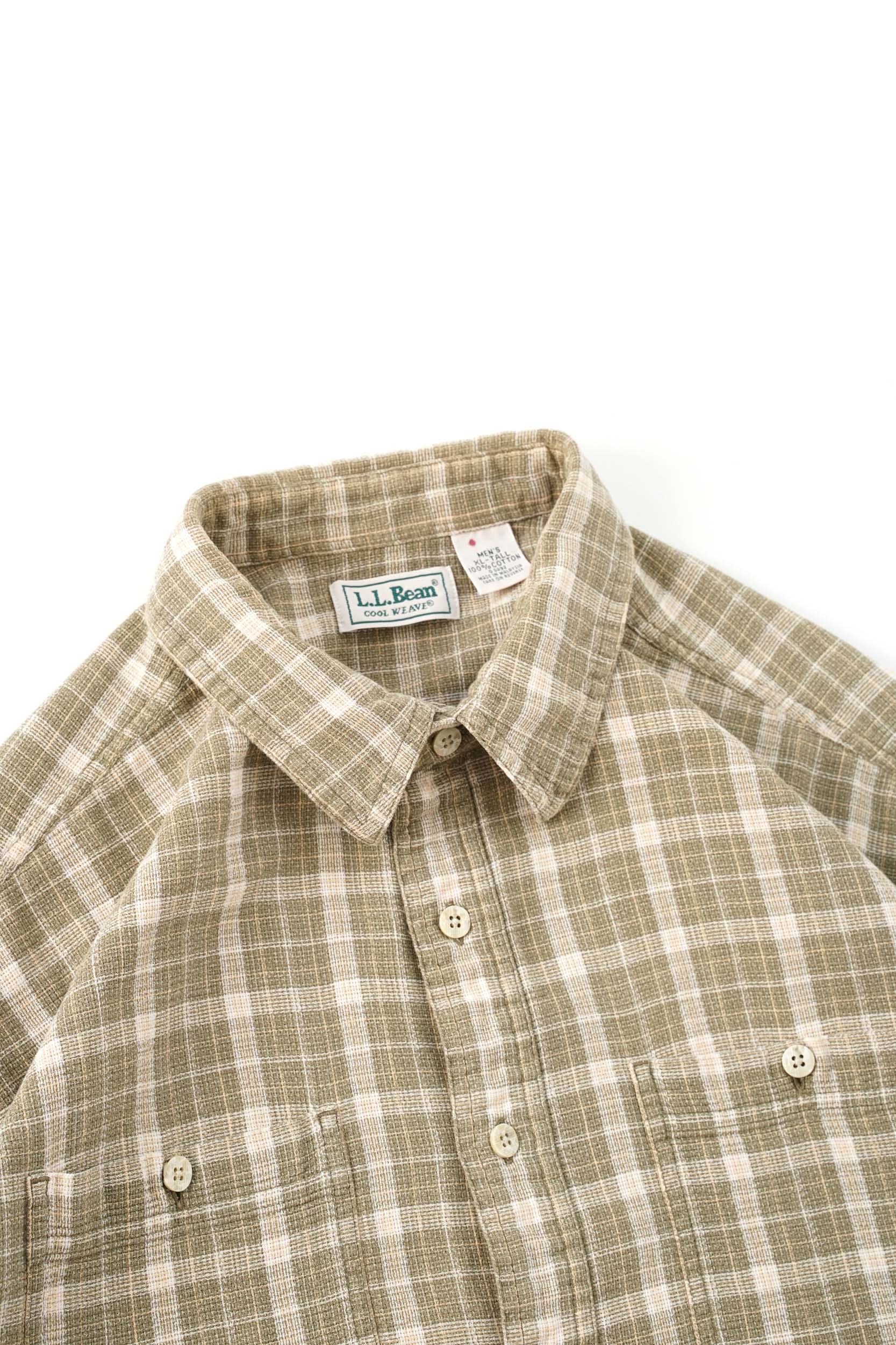 90S L.L.BEAN COOL WEAVE COTTON PLAID SHIRT