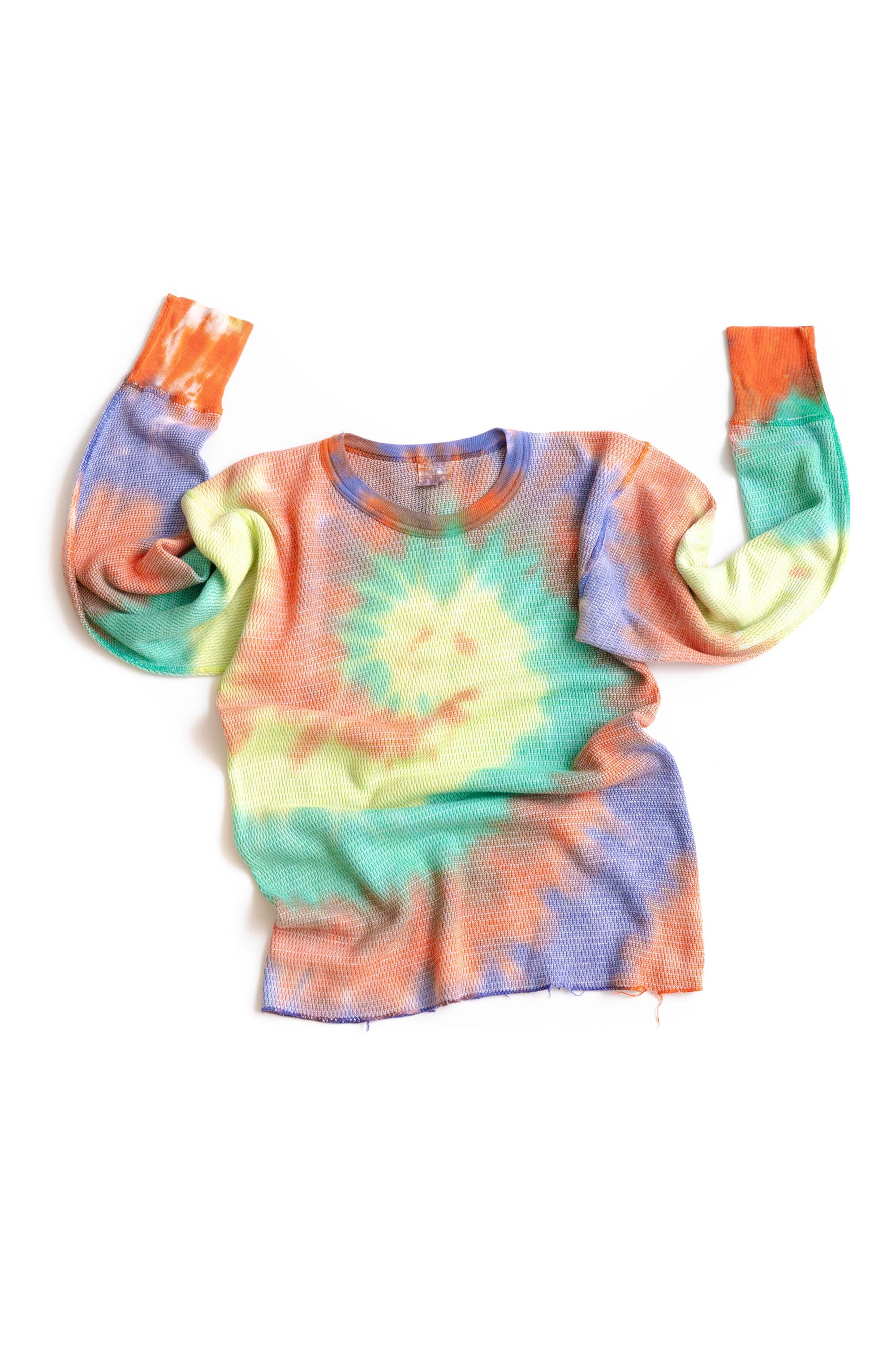 70S SEARS TIE-DYE THERMAL L/S T-SHIRT