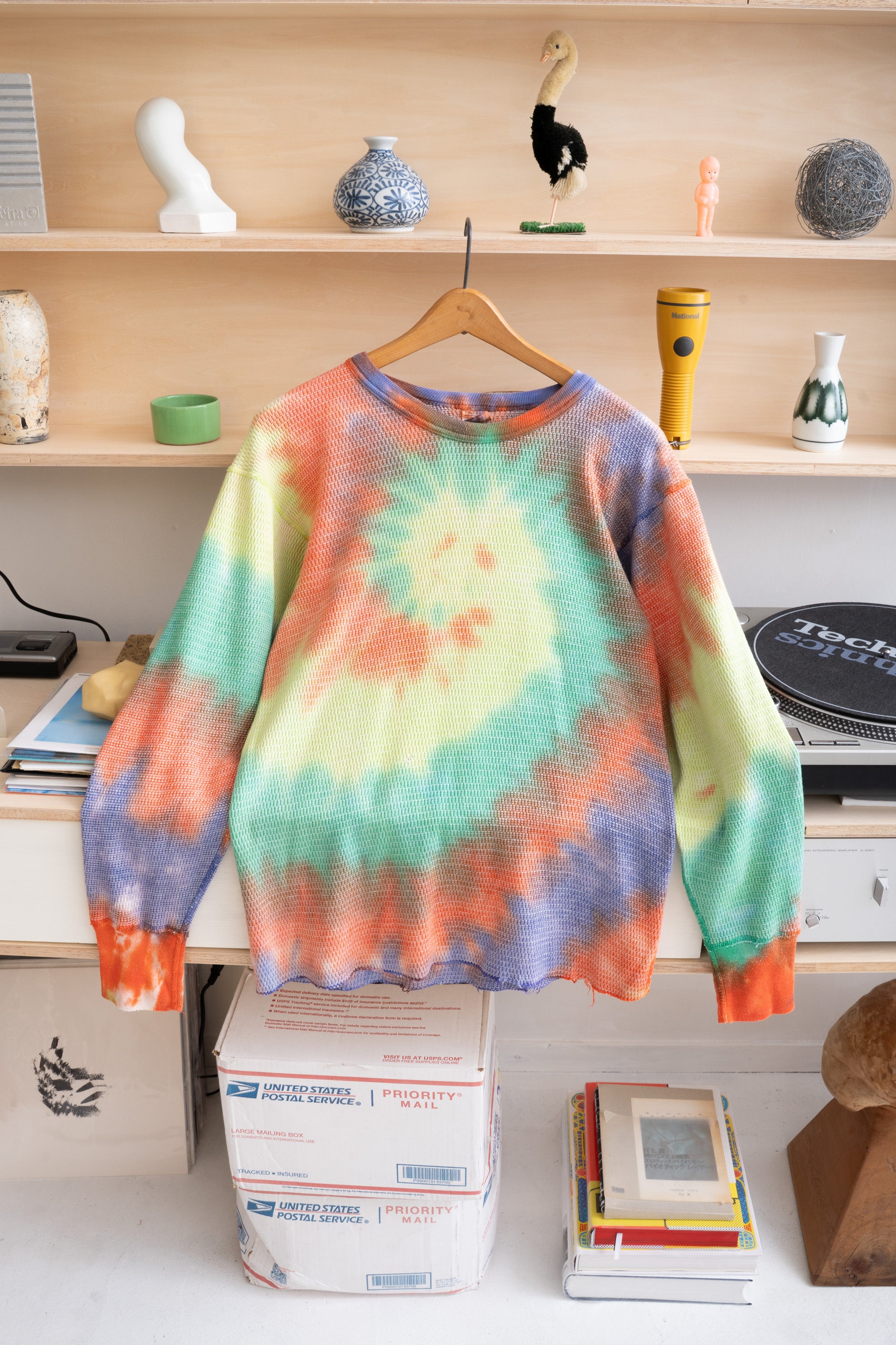 70S SEARS TIE-DYE THERMAL L/S T-SHIRT
