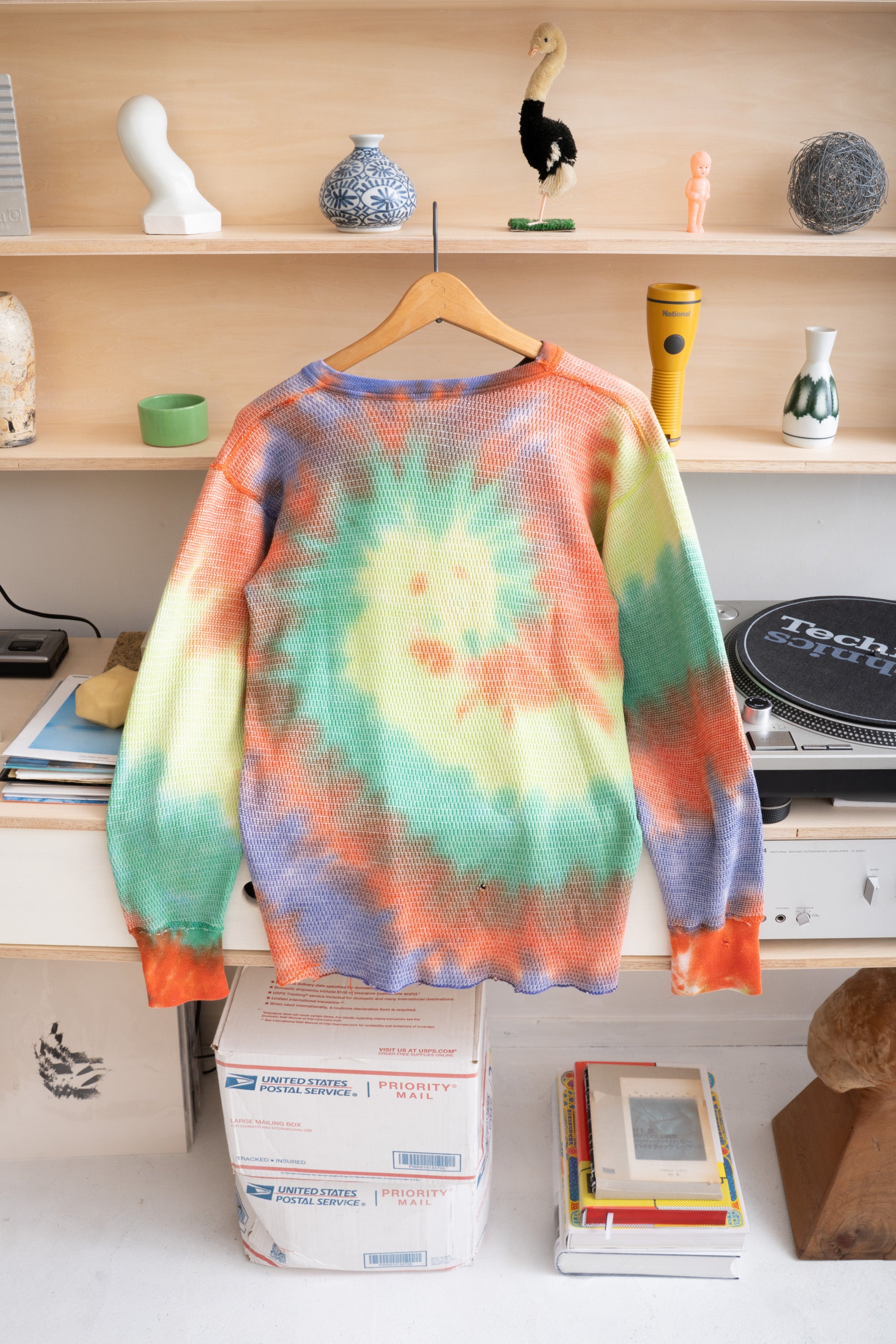 70S SEARS TIE-DYE THERMAL L/S T-SHIRT