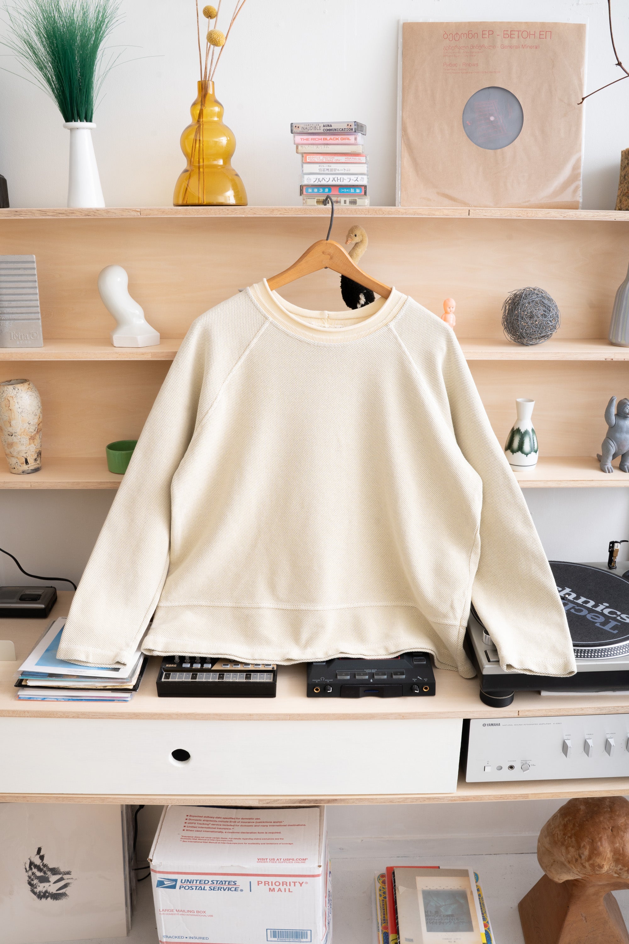 80~90S HOT COTTON MOSS-STITCHED PULLOVER