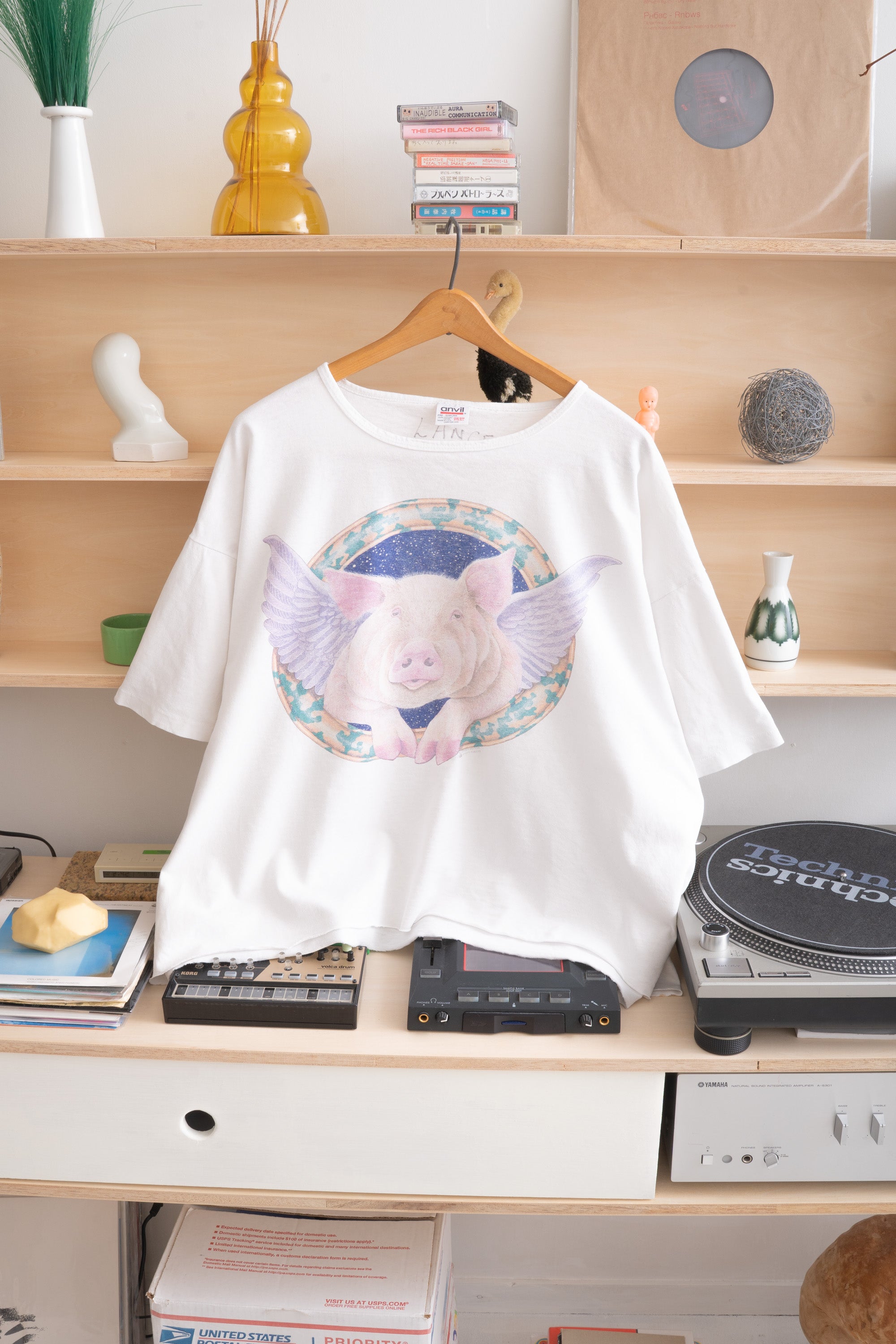 90S MADE IN USA JANEEN MASON PIG T-SHIRT (ANVIL)
