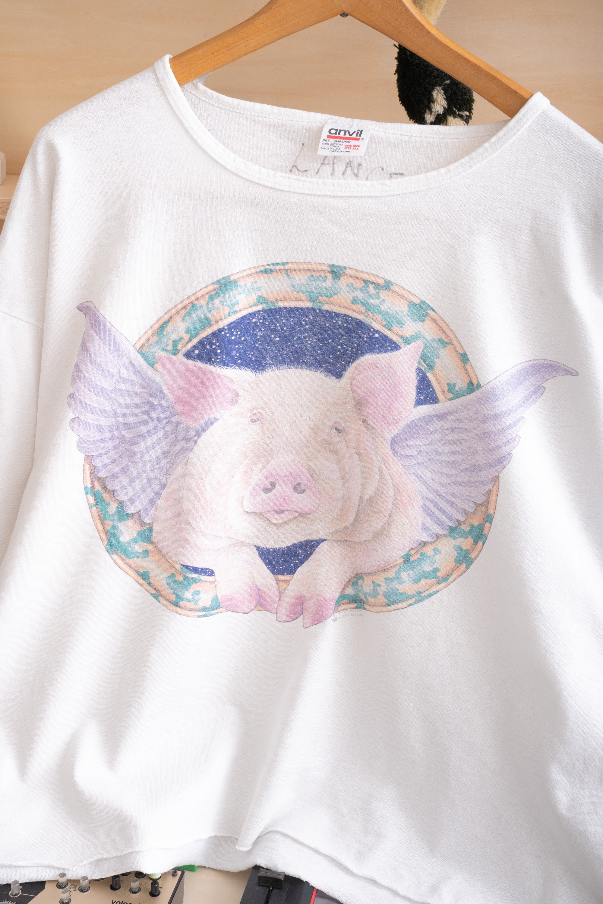 90S MADE IN USA JANEEN MASON PIG T-SHIRT (ANVIL)