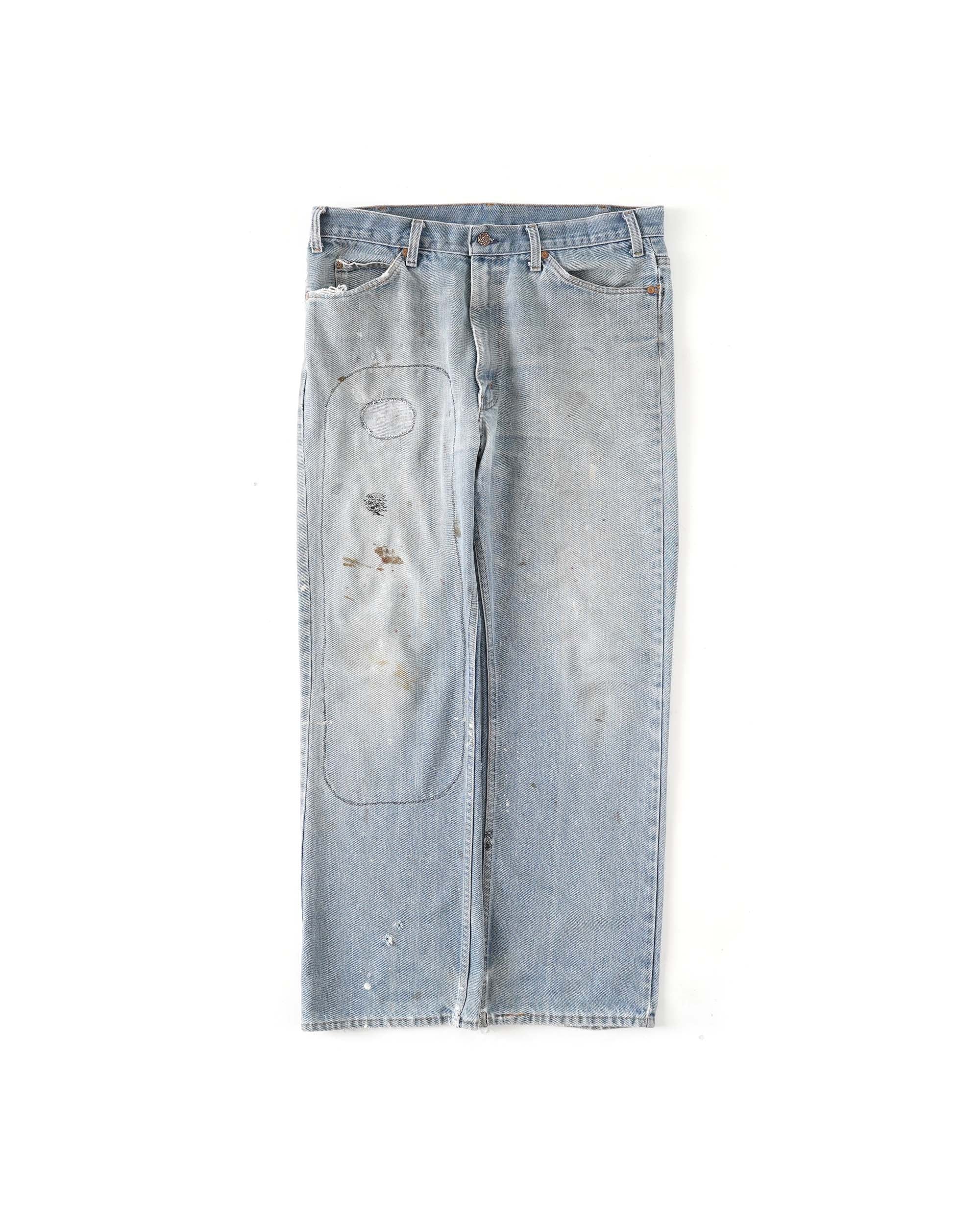 80~90S UNKNOWN BRAND PATCHED DENIM