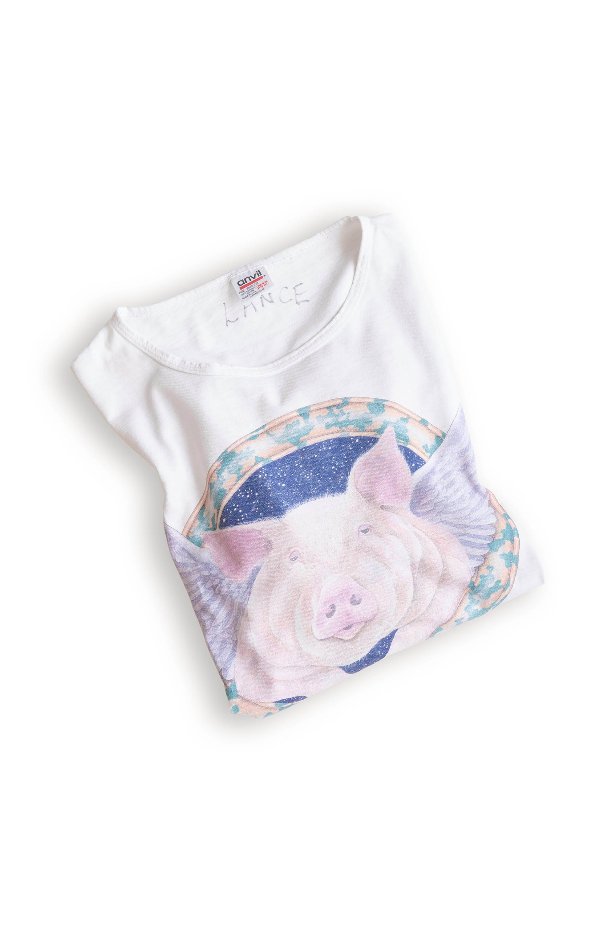 90S MADE IN USA JANEEN MASON PIG T-SHIRT (ANVIL)