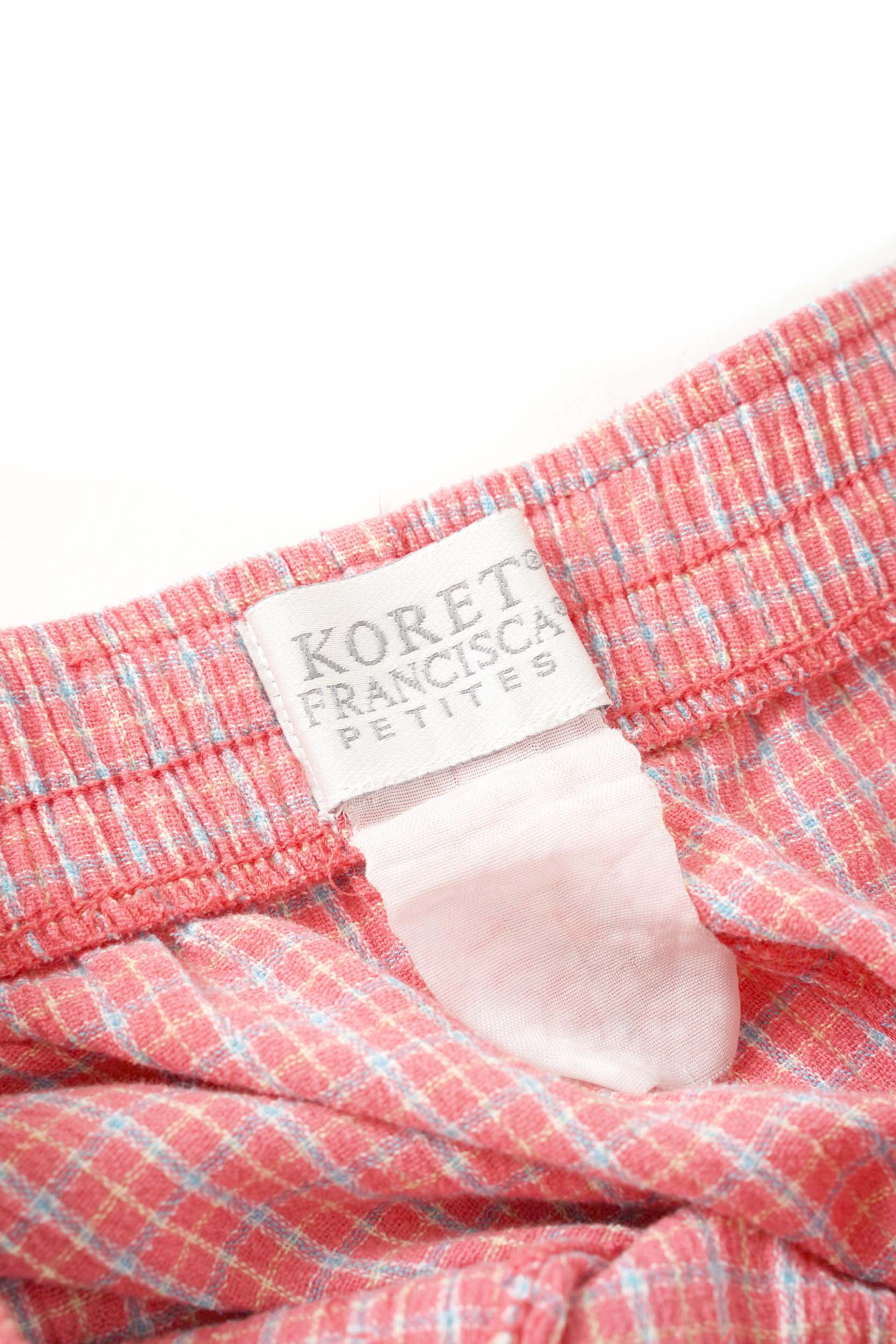 90S KORET FRANCISCA CHECKED HALF PANTS