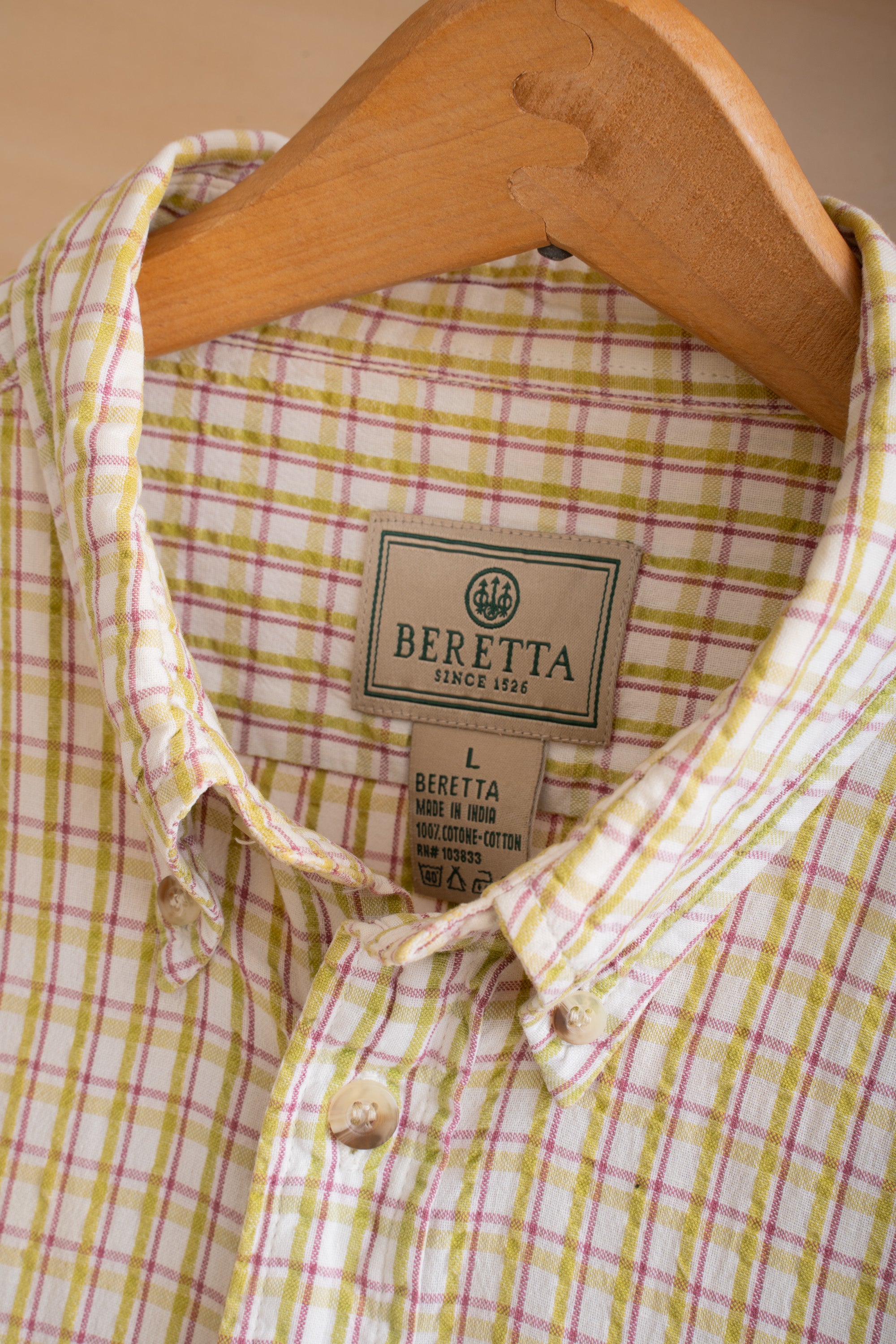 90S BERETTA SEERSUCKER CHECK SHIRT