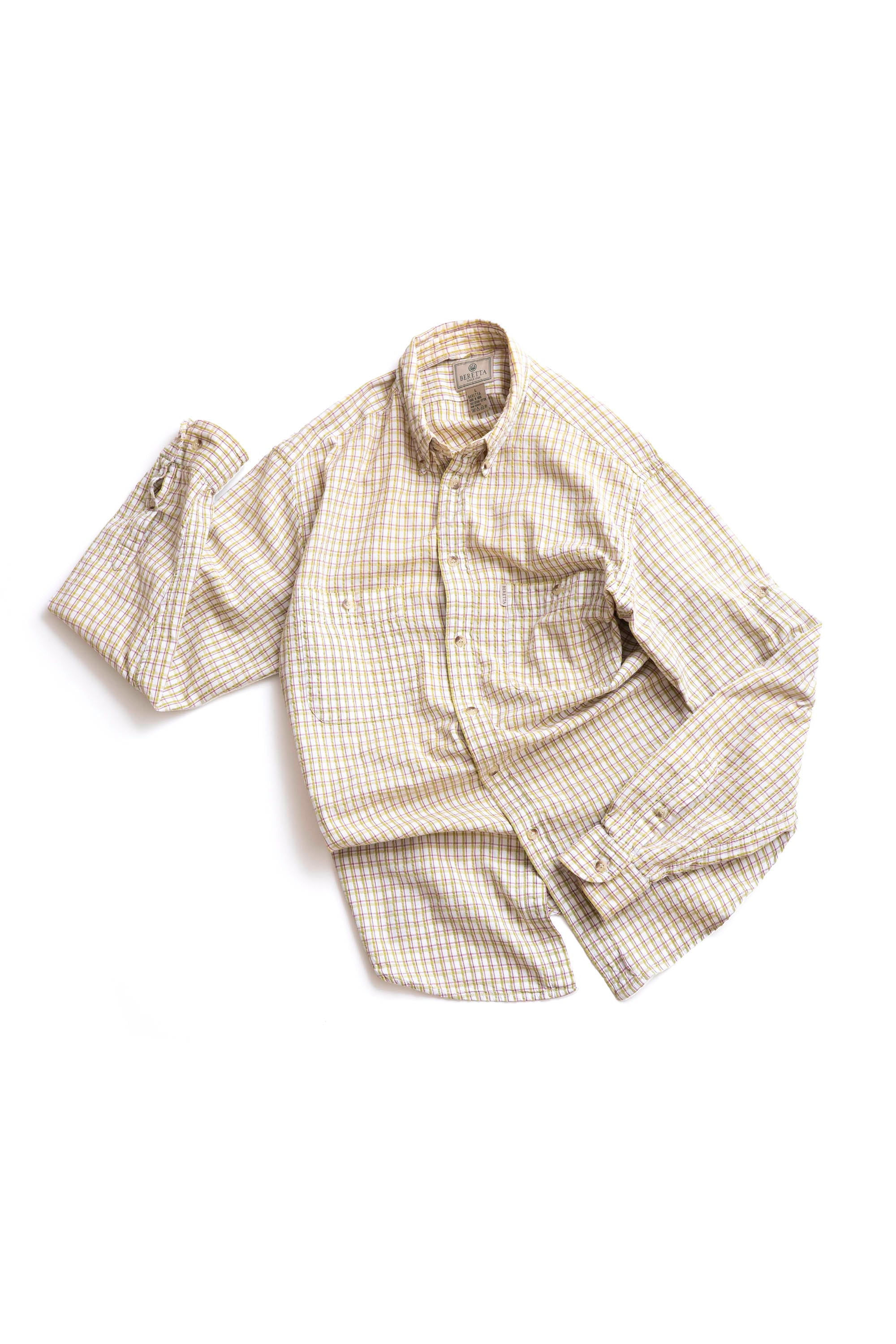 90S BERETTA SEERSUCKER CHECK SHIRT