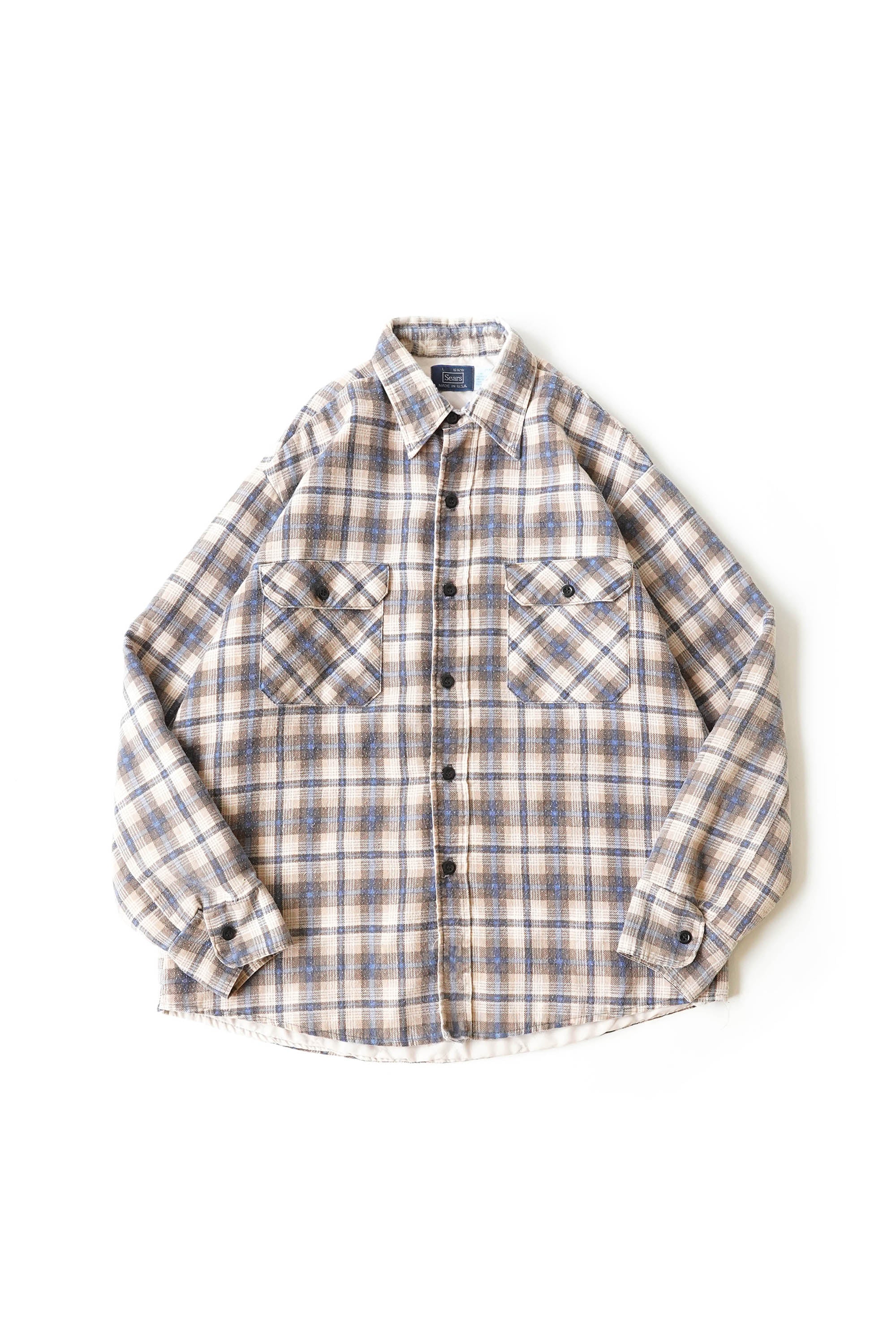 80S MADE IN USA SEARS FLANNEL CHECK SHIRT