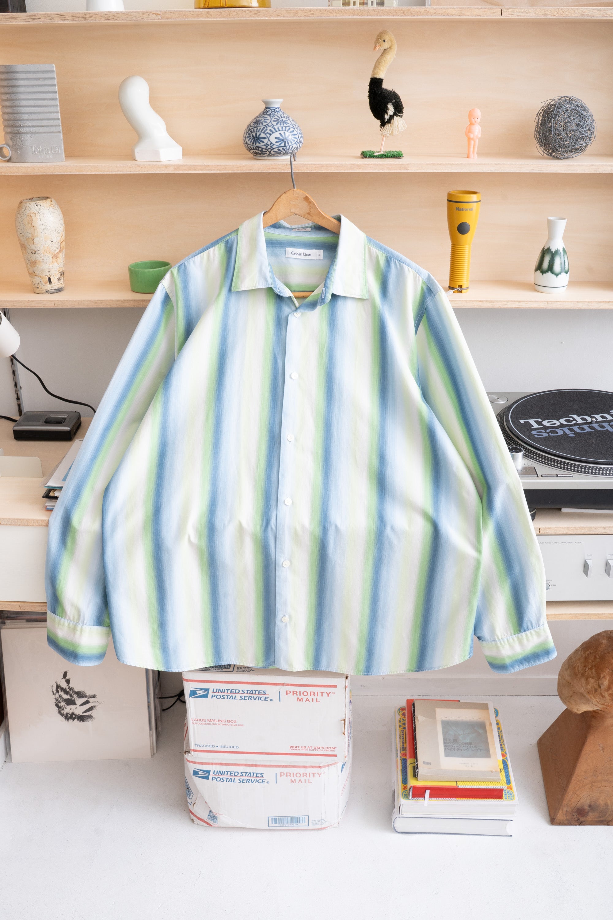 10S CALVIN KLEIN FADED STRIPE SHIRT