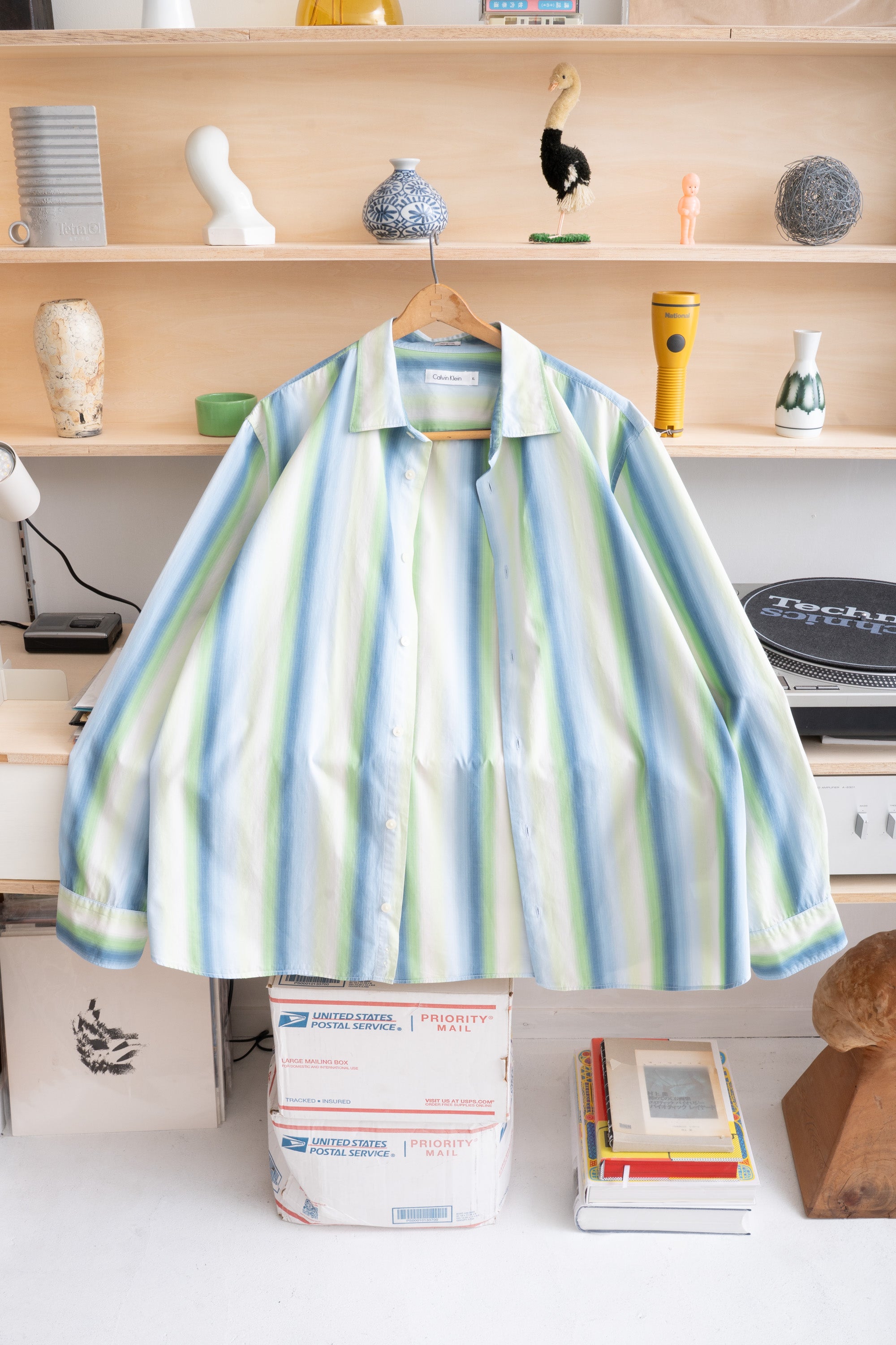 10S CALVIN KLEIN FADED STRIPE SHIRT