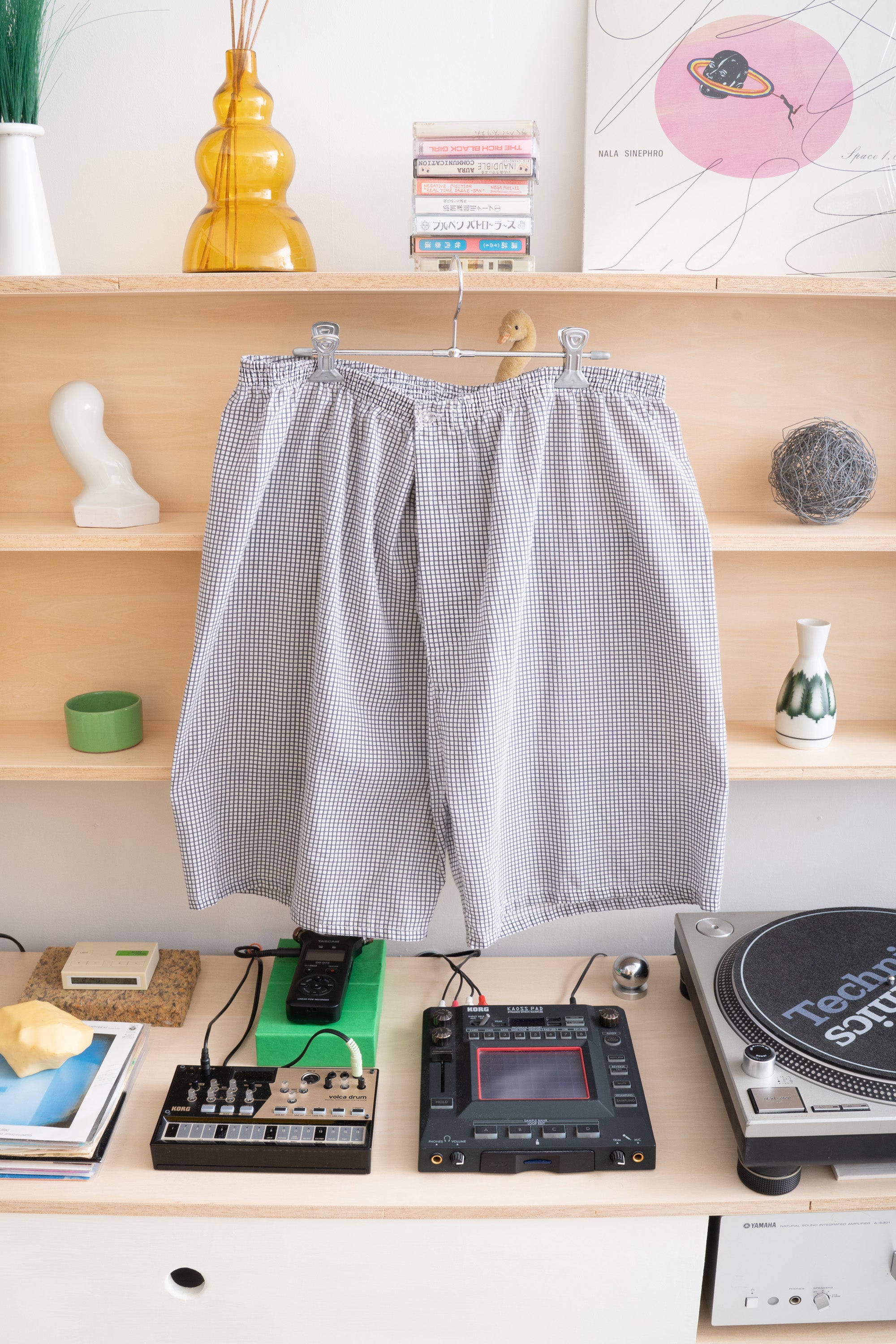 90~00S UNKNOWN BRAND GRID CHECK EASY SHORTS