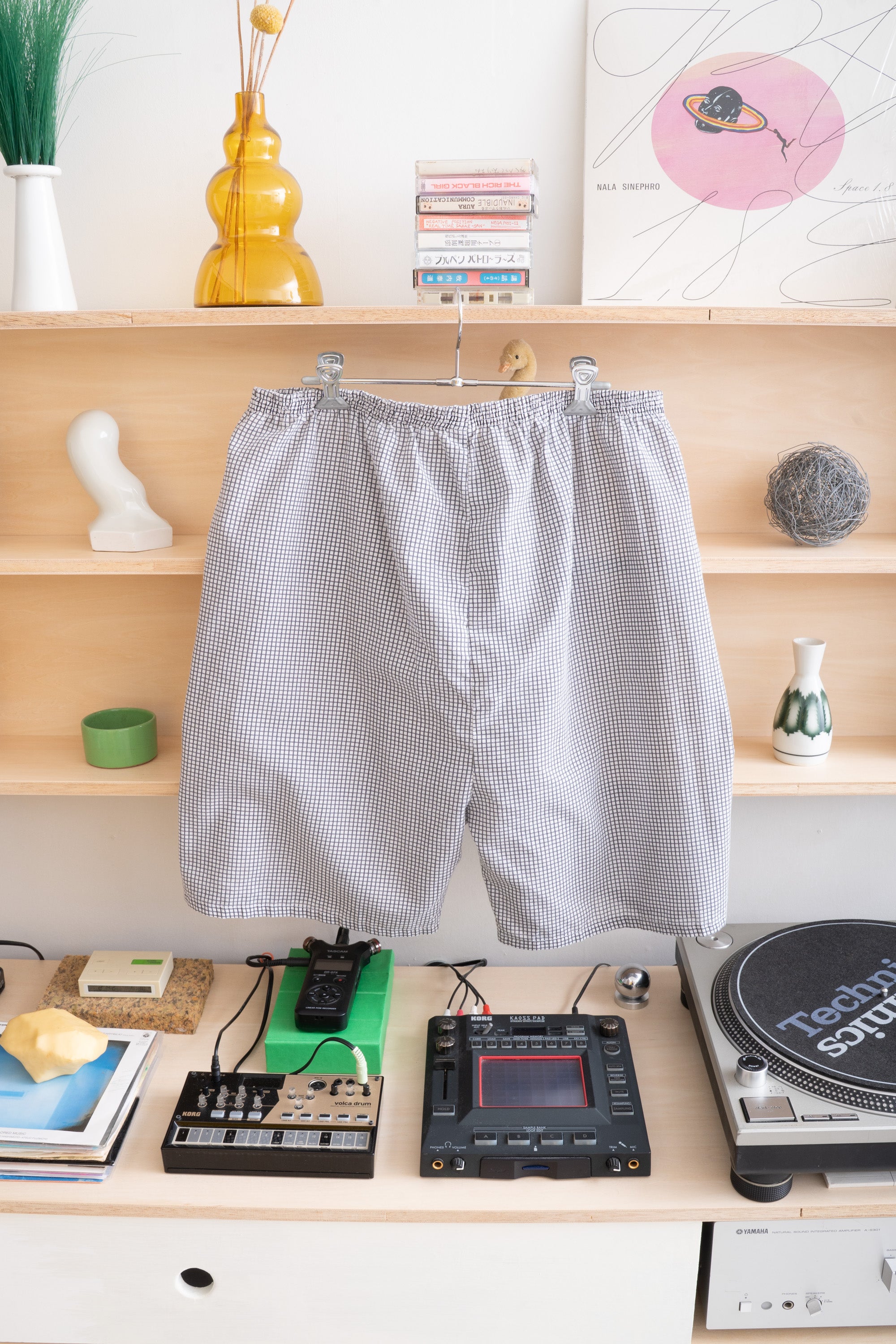 90~00S UNKNOWN BRAND GRID CHECK EASY SHORTS
