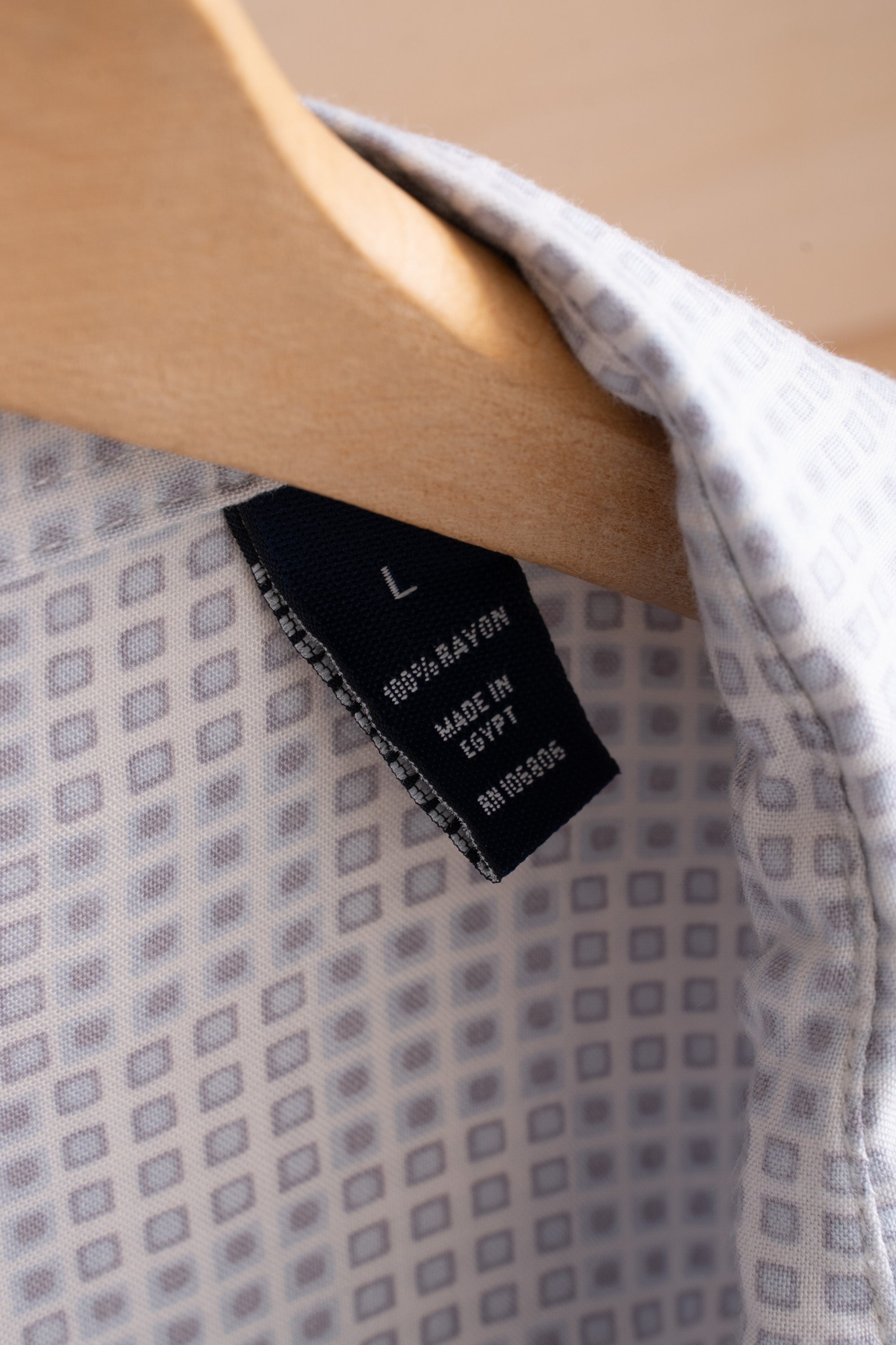 00S JOHN ASHFORD GRID SQUARE RAYON SHIRT
